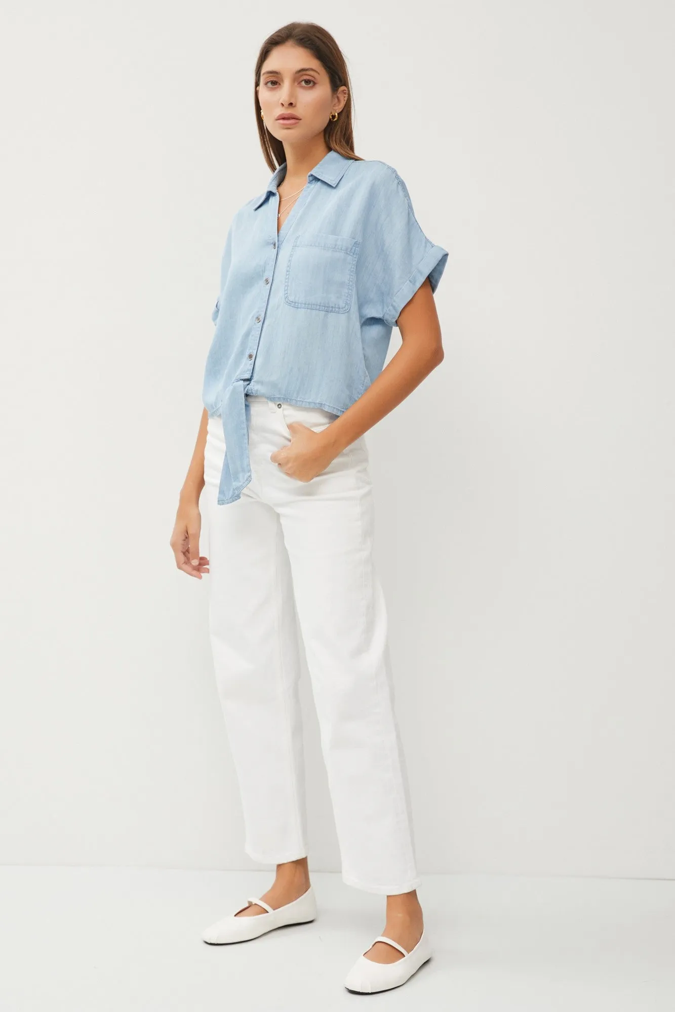 Open Fields Button Down Blouse