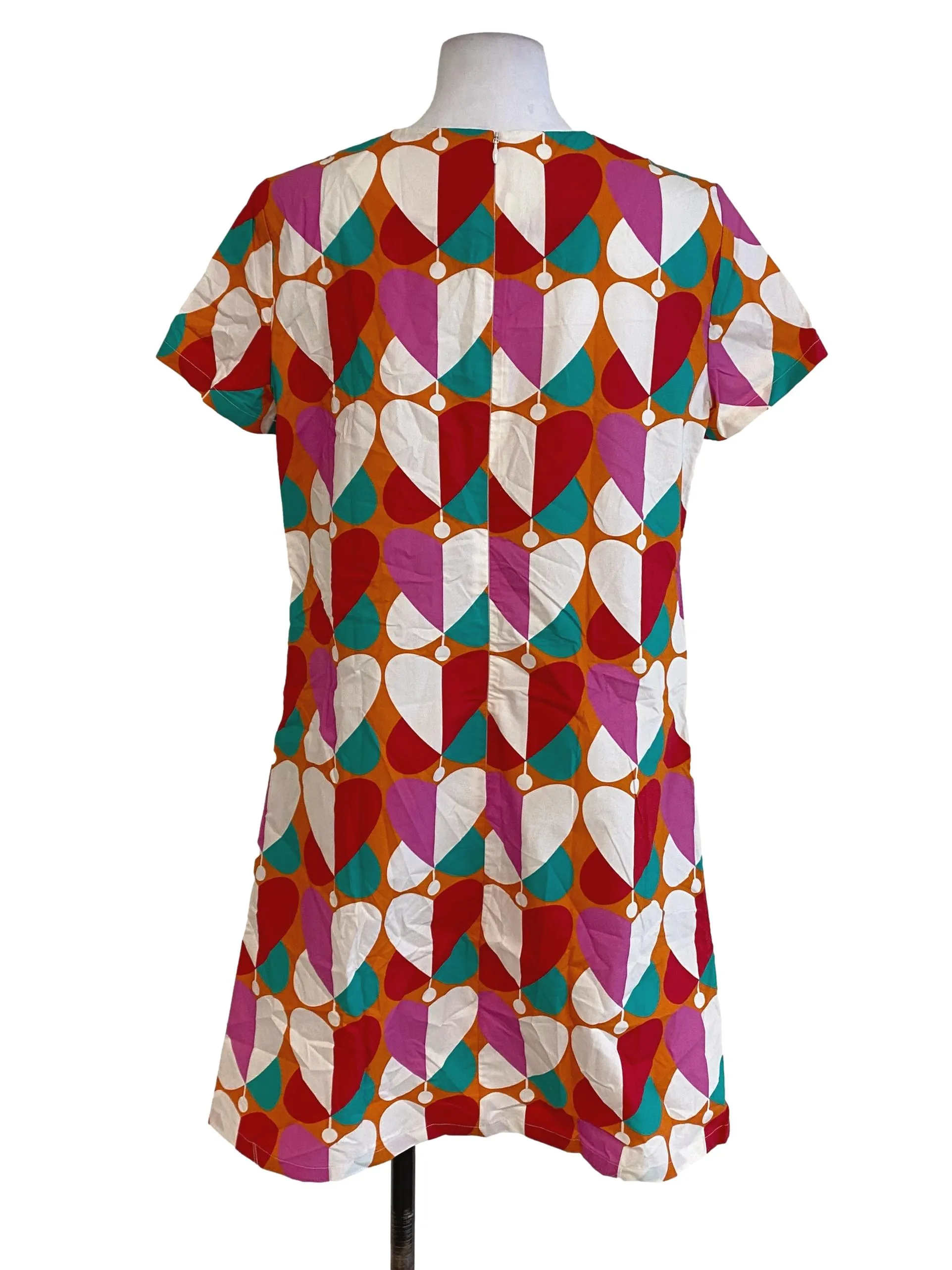 Orange Patterned Shift Dress