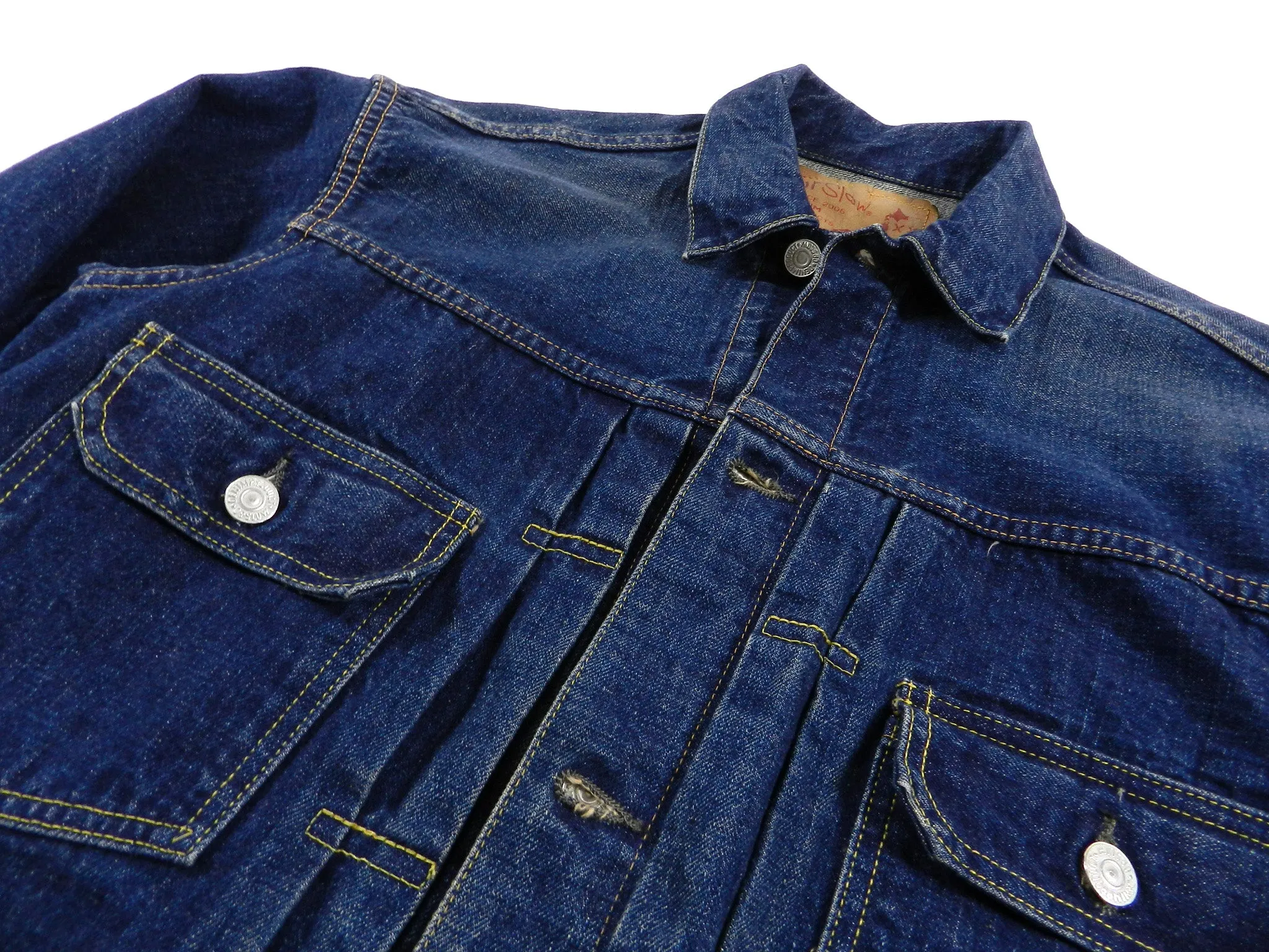 Orslow Indigo Pleated Denim Jacket - S