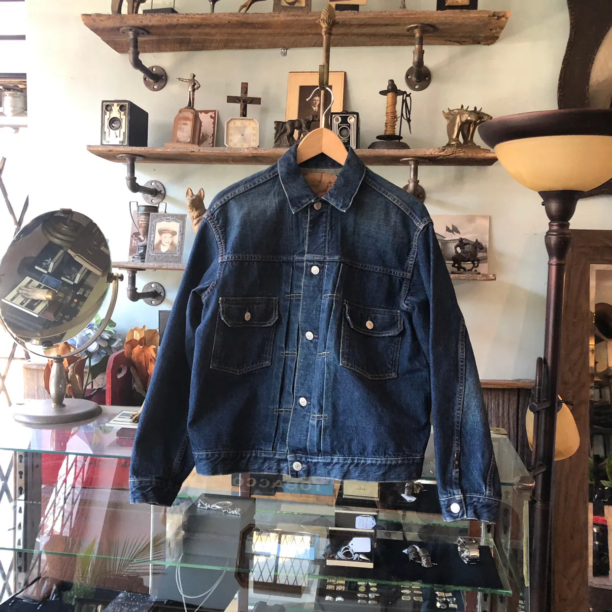 Orslow Indigo Pleated Denim Jacket - S