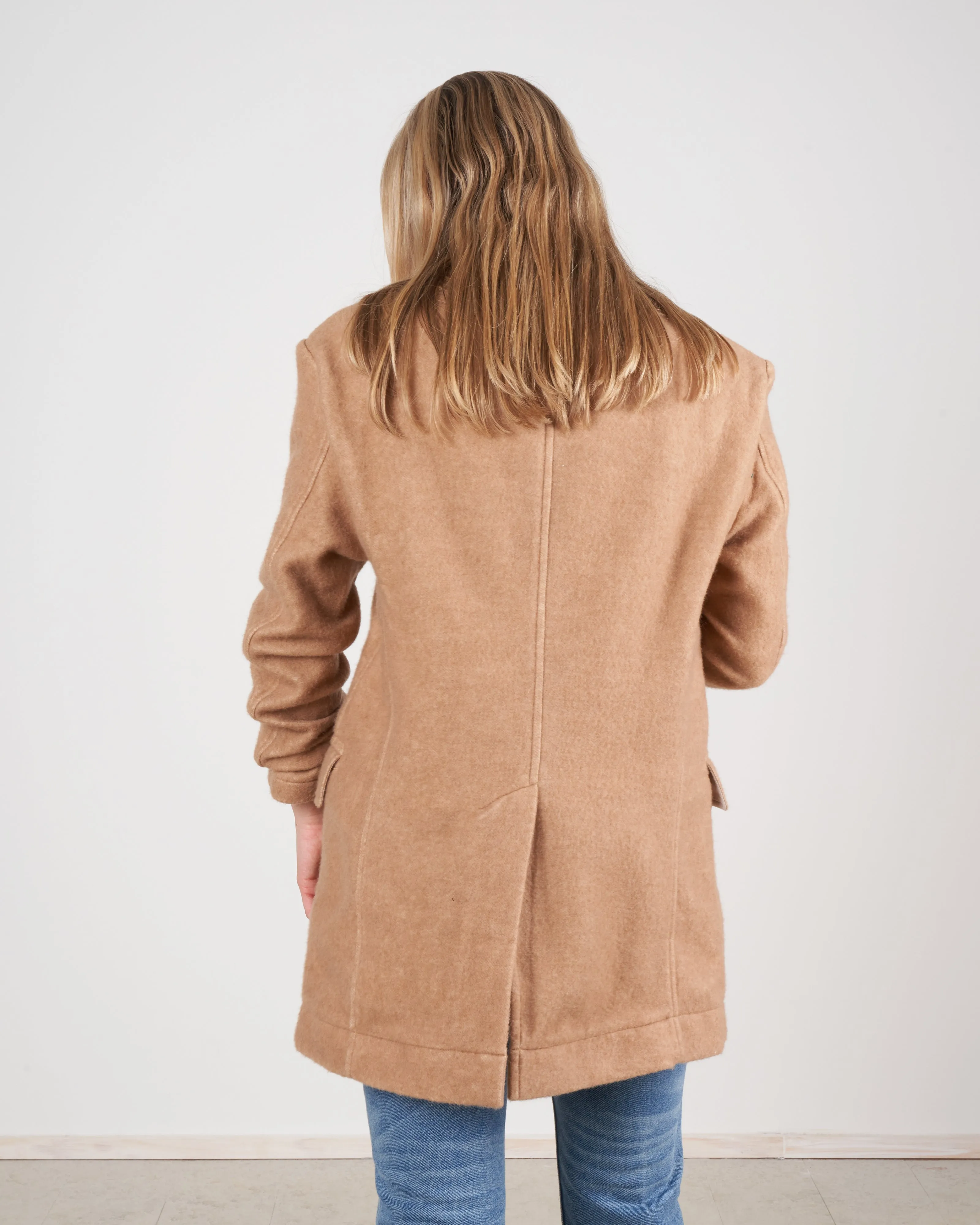 oversized ragged blazer - camel
