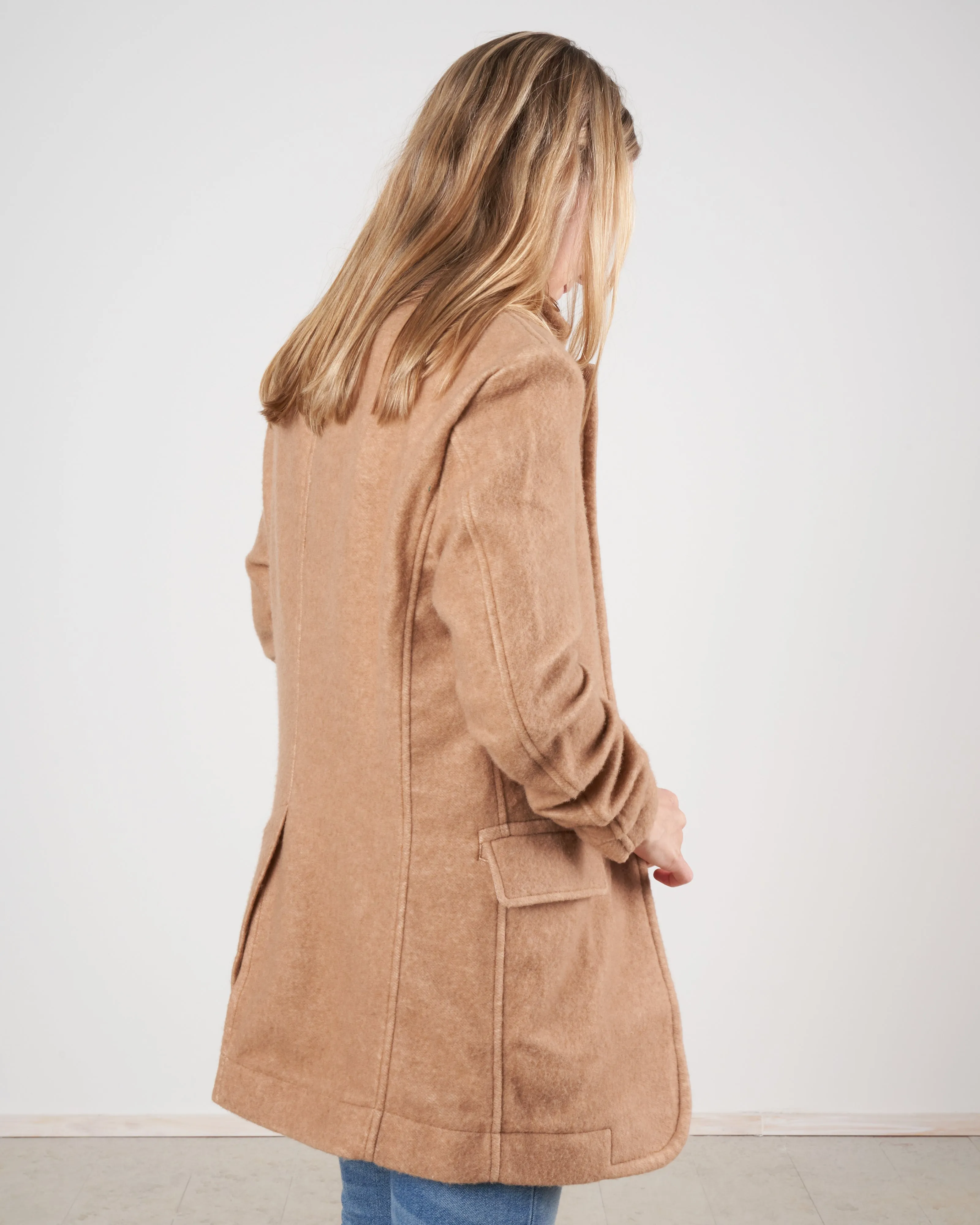 oversized ragged blazer - camel