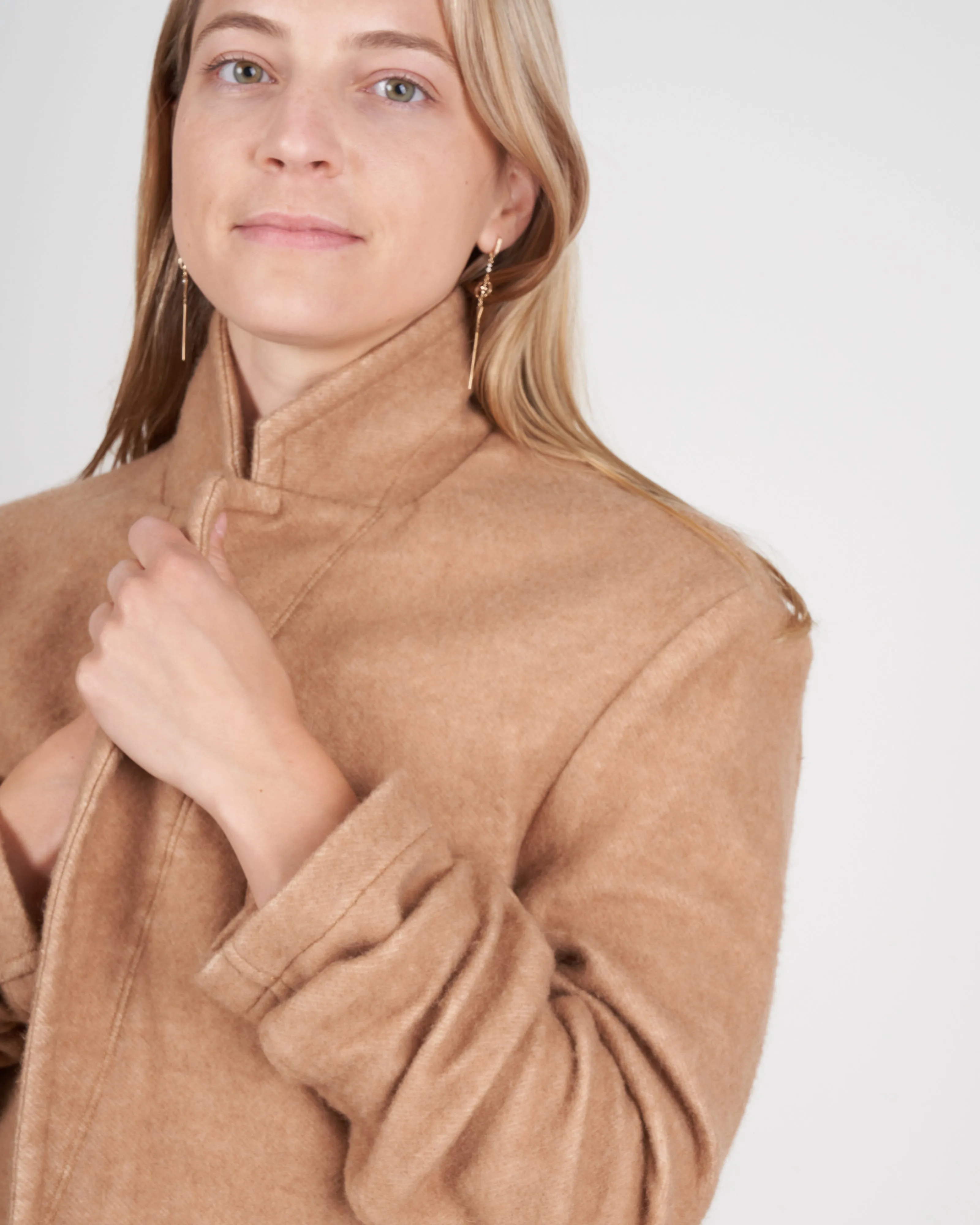 oversized ragged blazer - camel