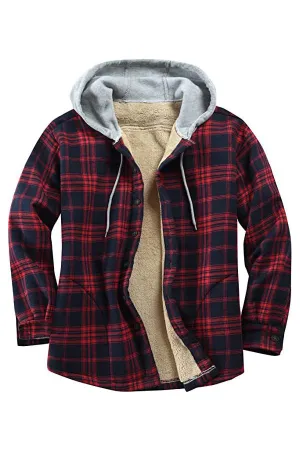 Padded Long Sleeve Flannel Oversized Hooded Jacket