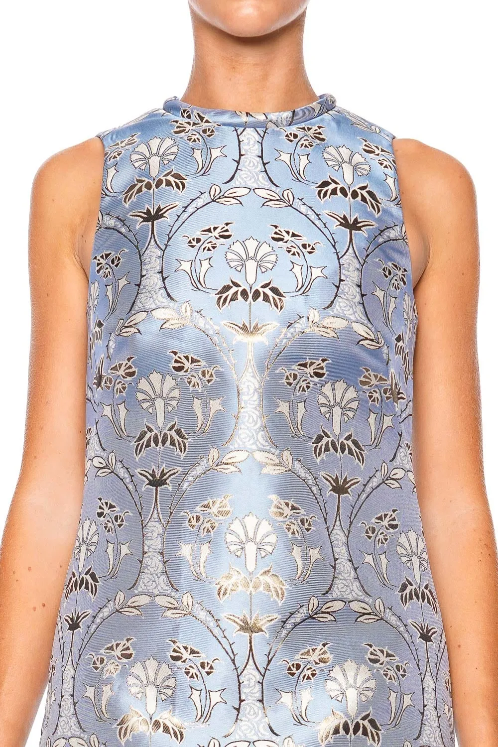 Paige Sleevless Feather Jacquard Mini Dress