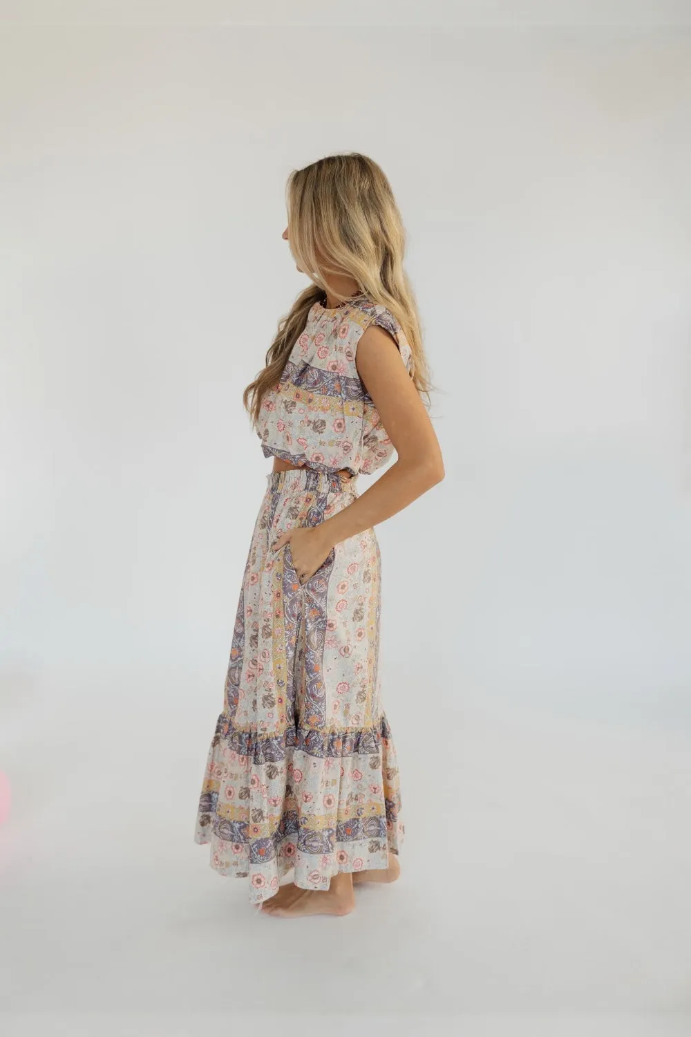 Paisley Printed Midi Skirt