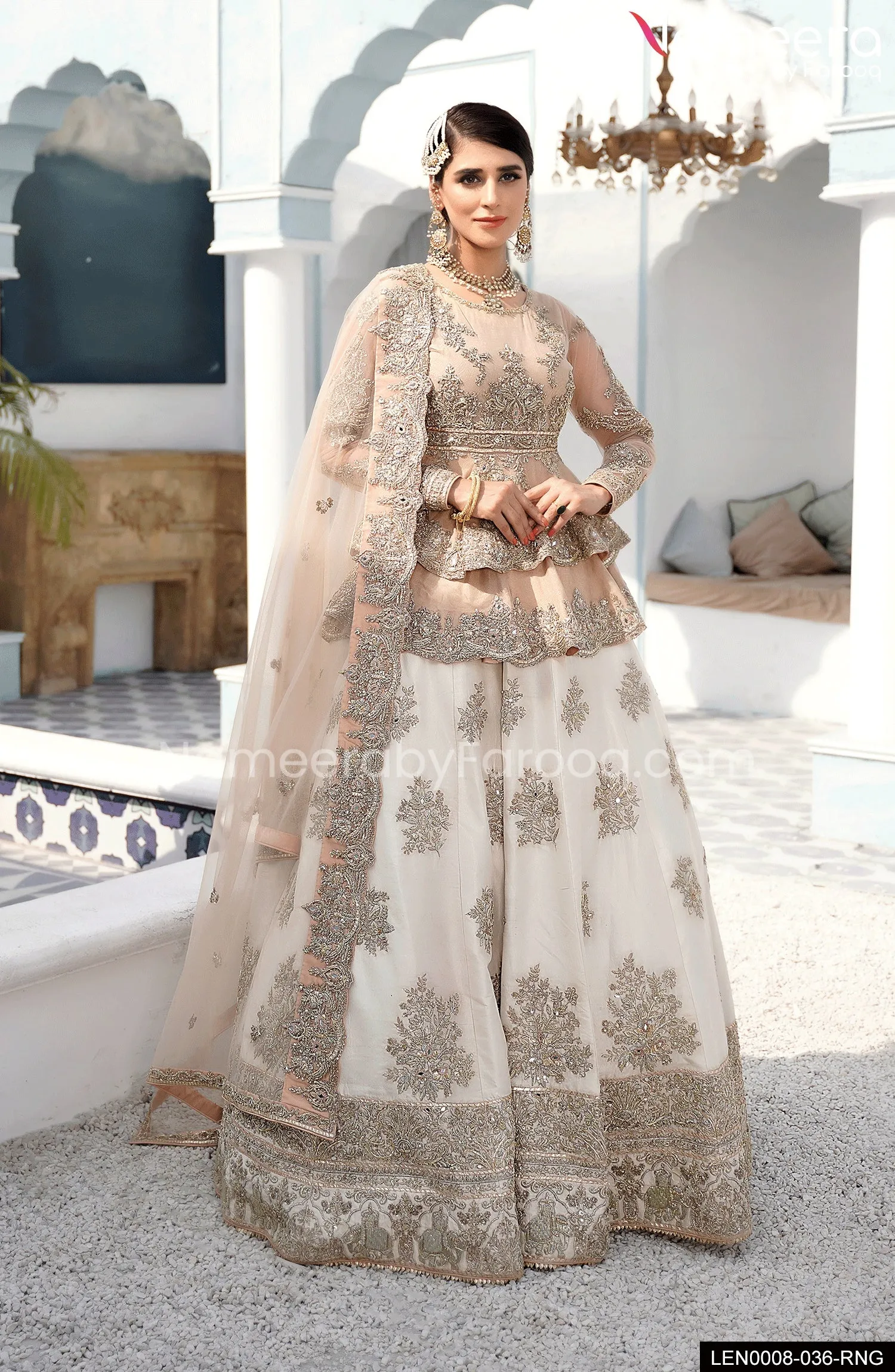 Pakistani Peplum Lehenga Bridal Dress Online #BS558