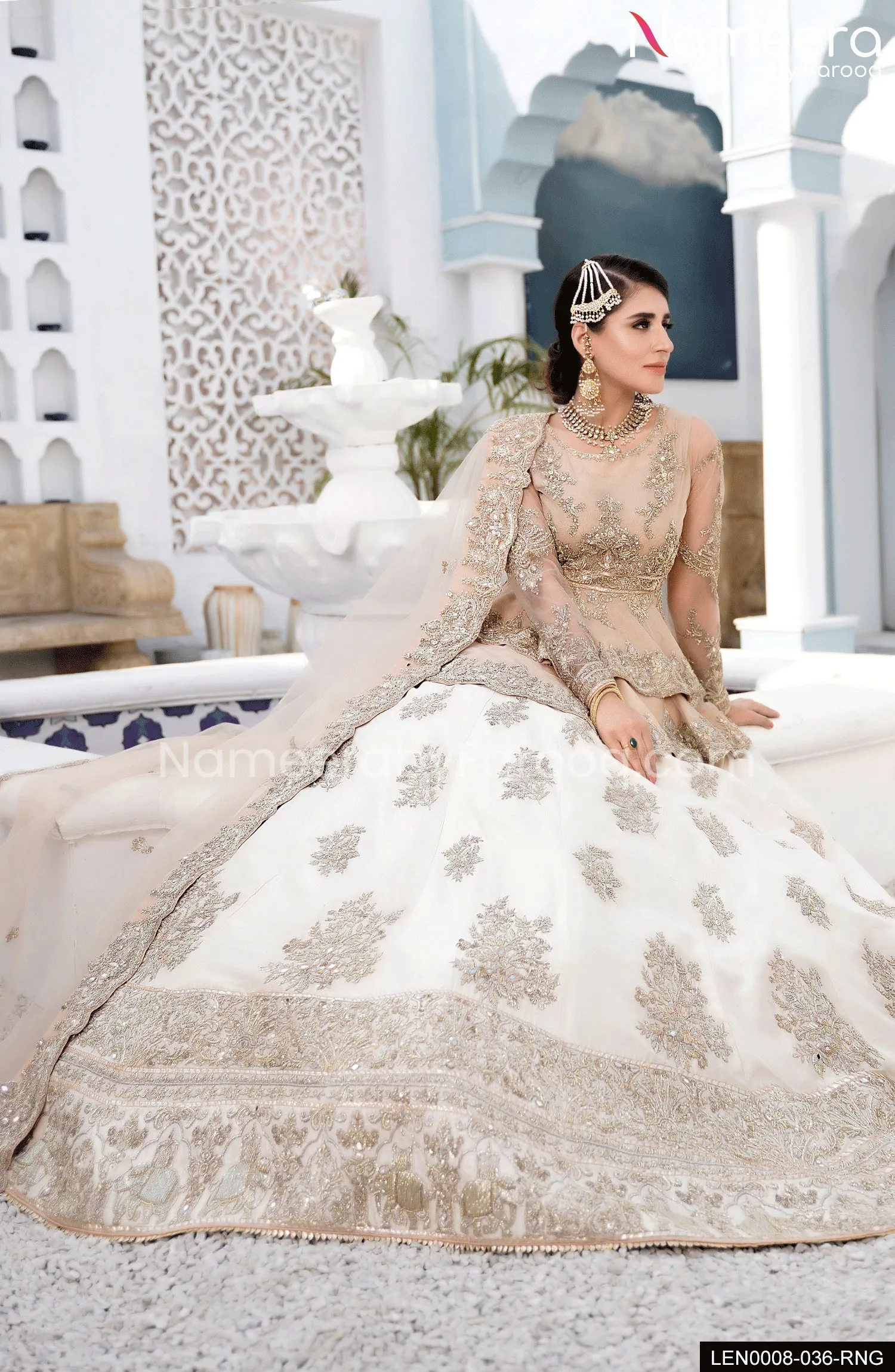 Pakistani Peplum Lehenga Bridal Dress Online #BS558