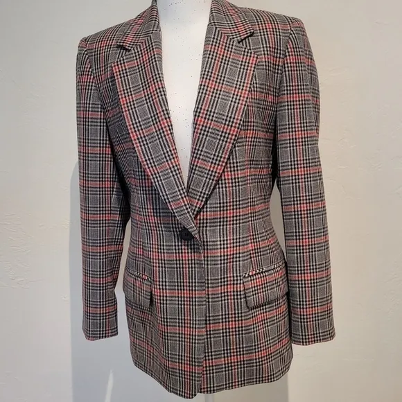 Pendleton 100% Wool Tartan Plaid Single-Button Blazer Jacket - Size 6 Petite