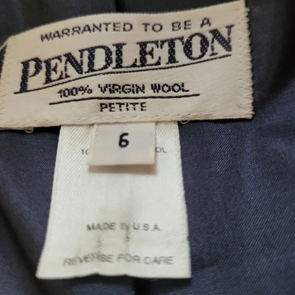 Pendleton 100% Wool Tartan Plaid Single-Button Blazer Jacket - Size 6 Petite