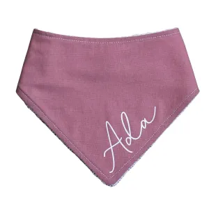 Personalised Dusty Rose Bandana Bib