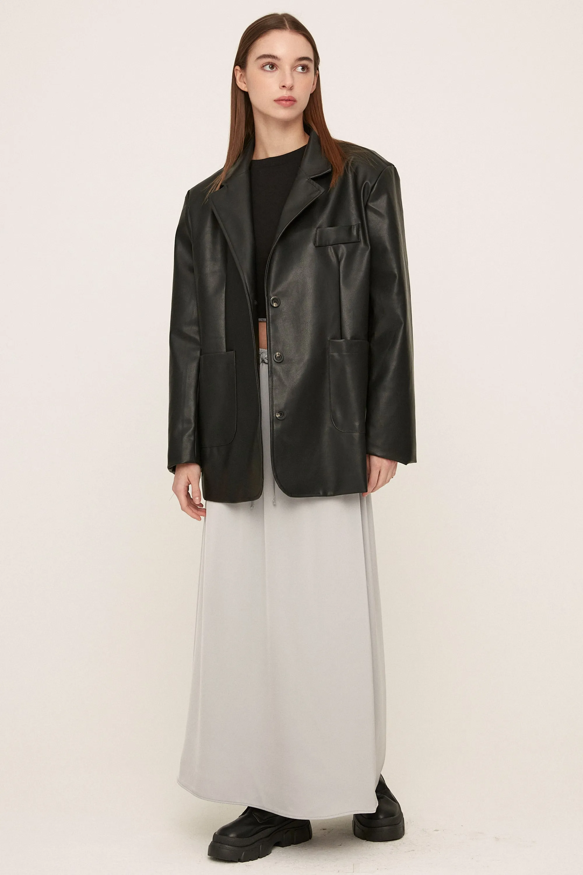 Peyton Pleather Overfit Blazer