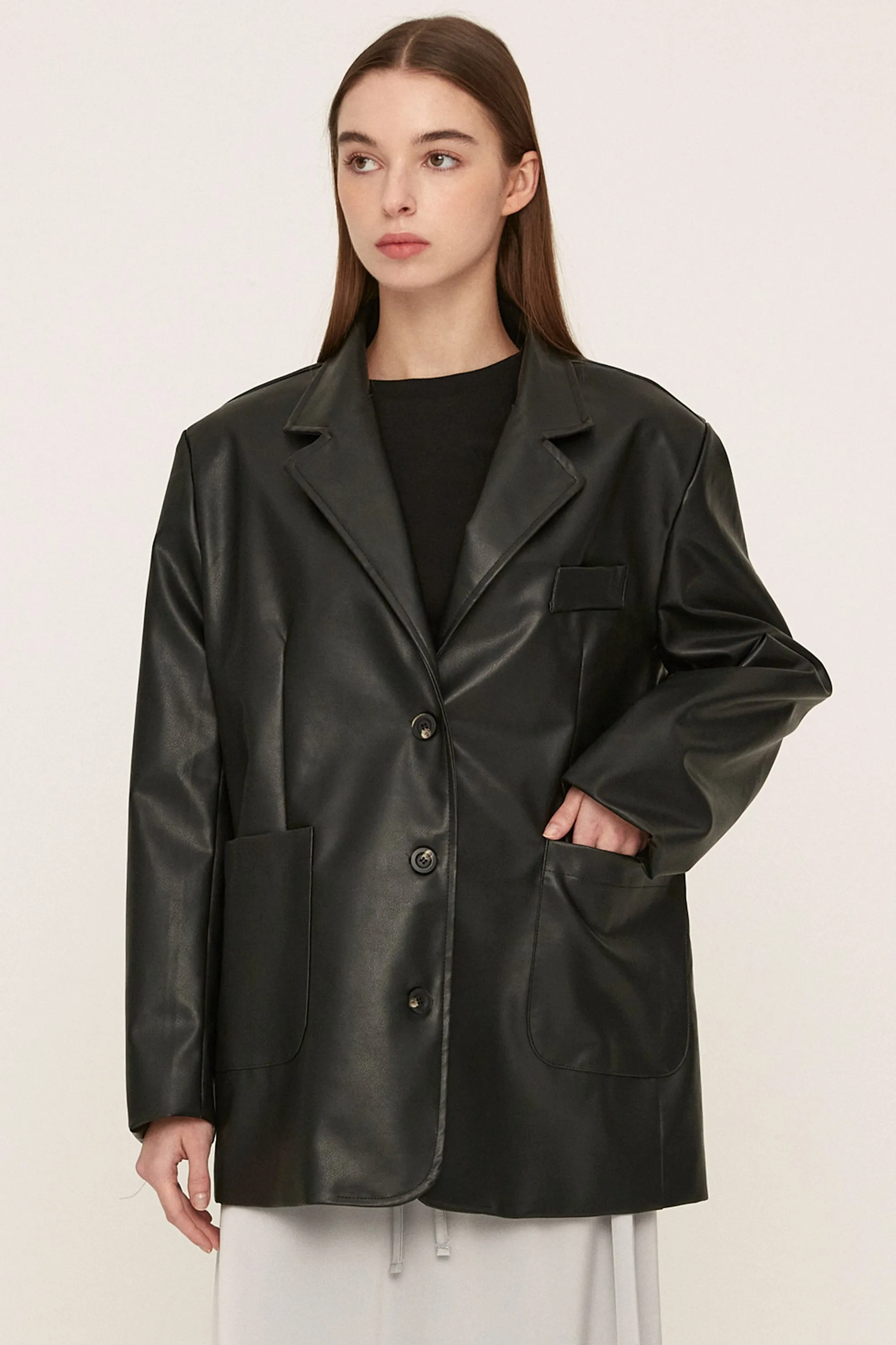 Peyton Pleather Overfit Blazer