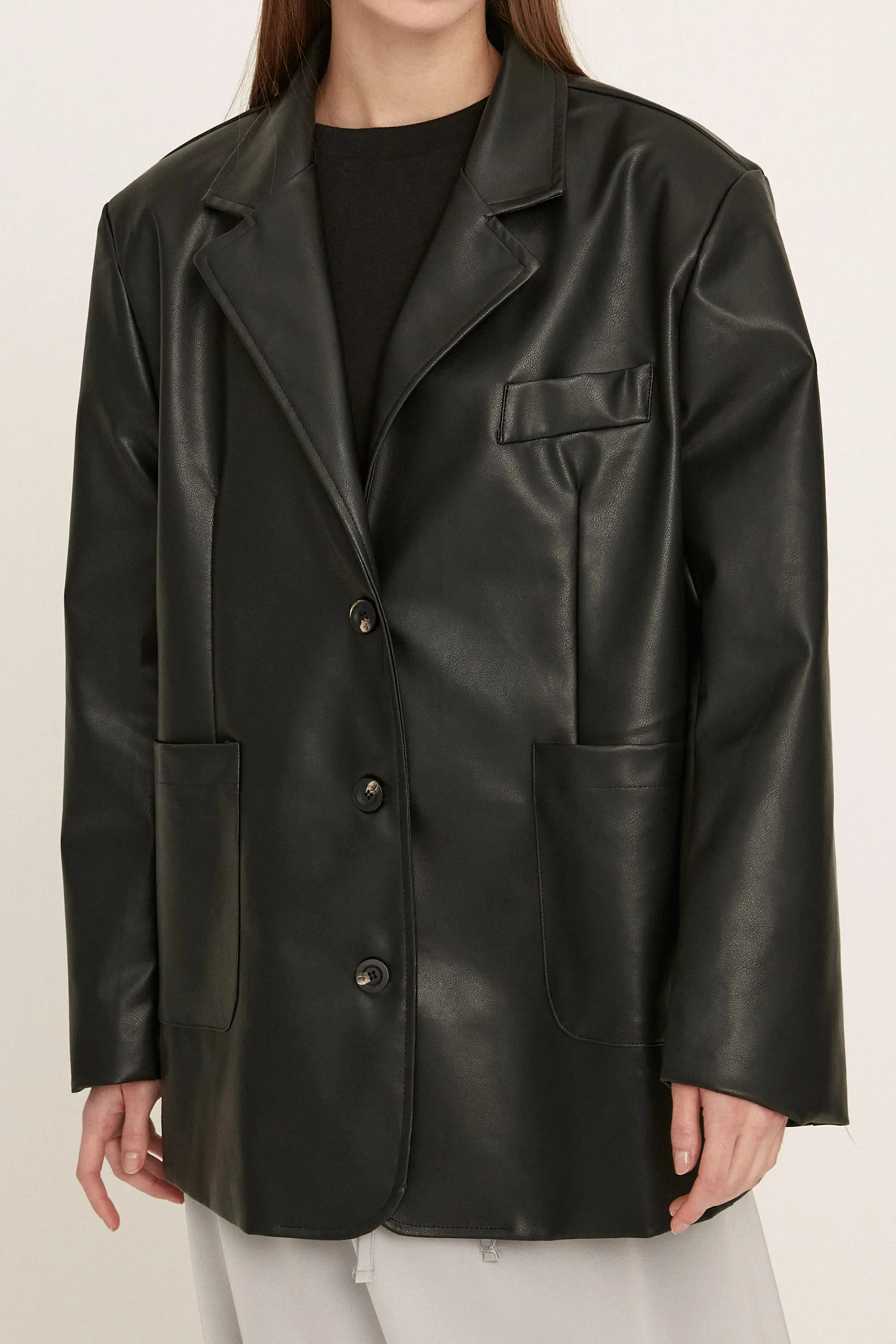 Peyton Pleather Overfit Blazer