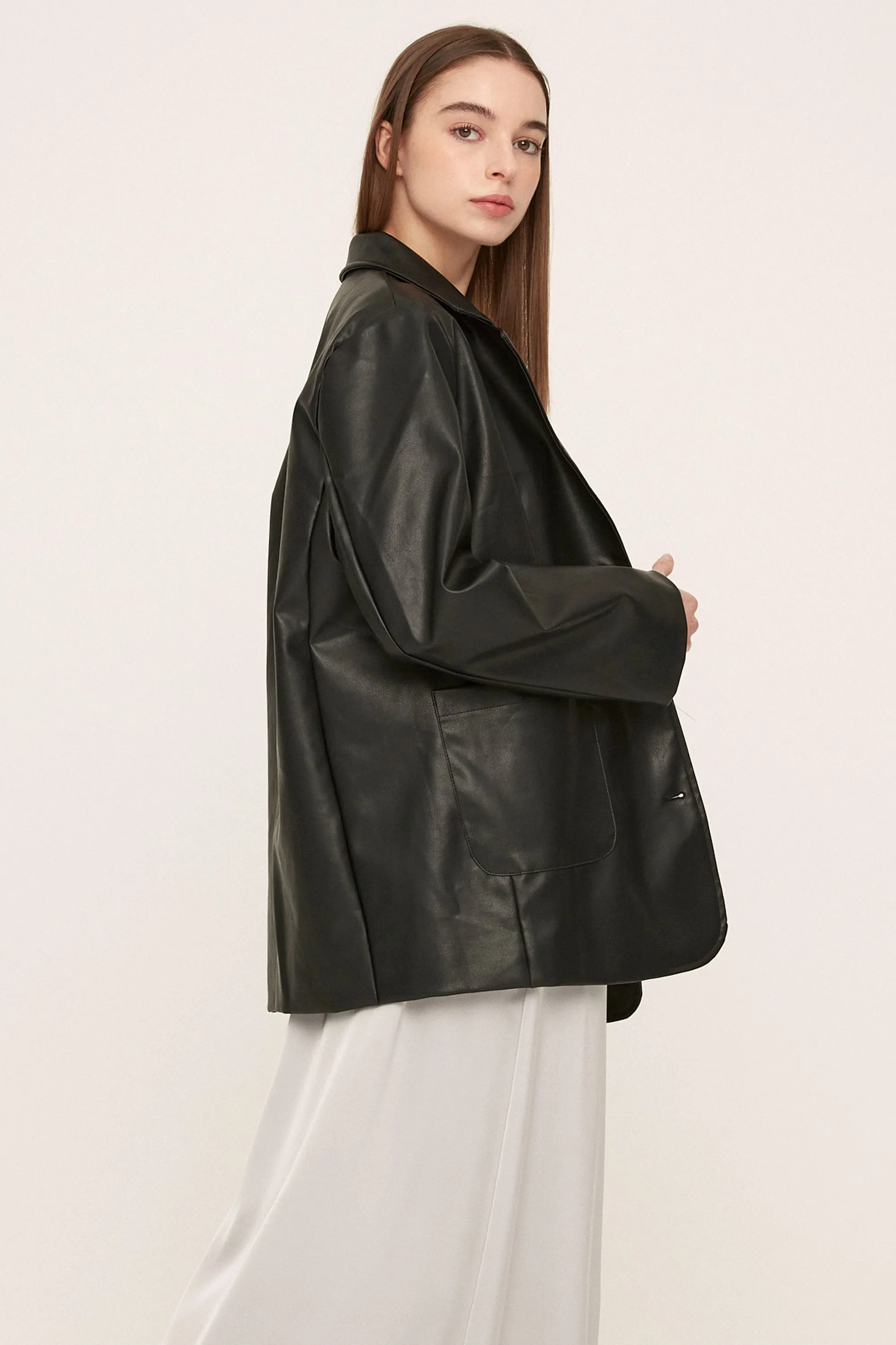 Peyton Pleather Overfit Blazer