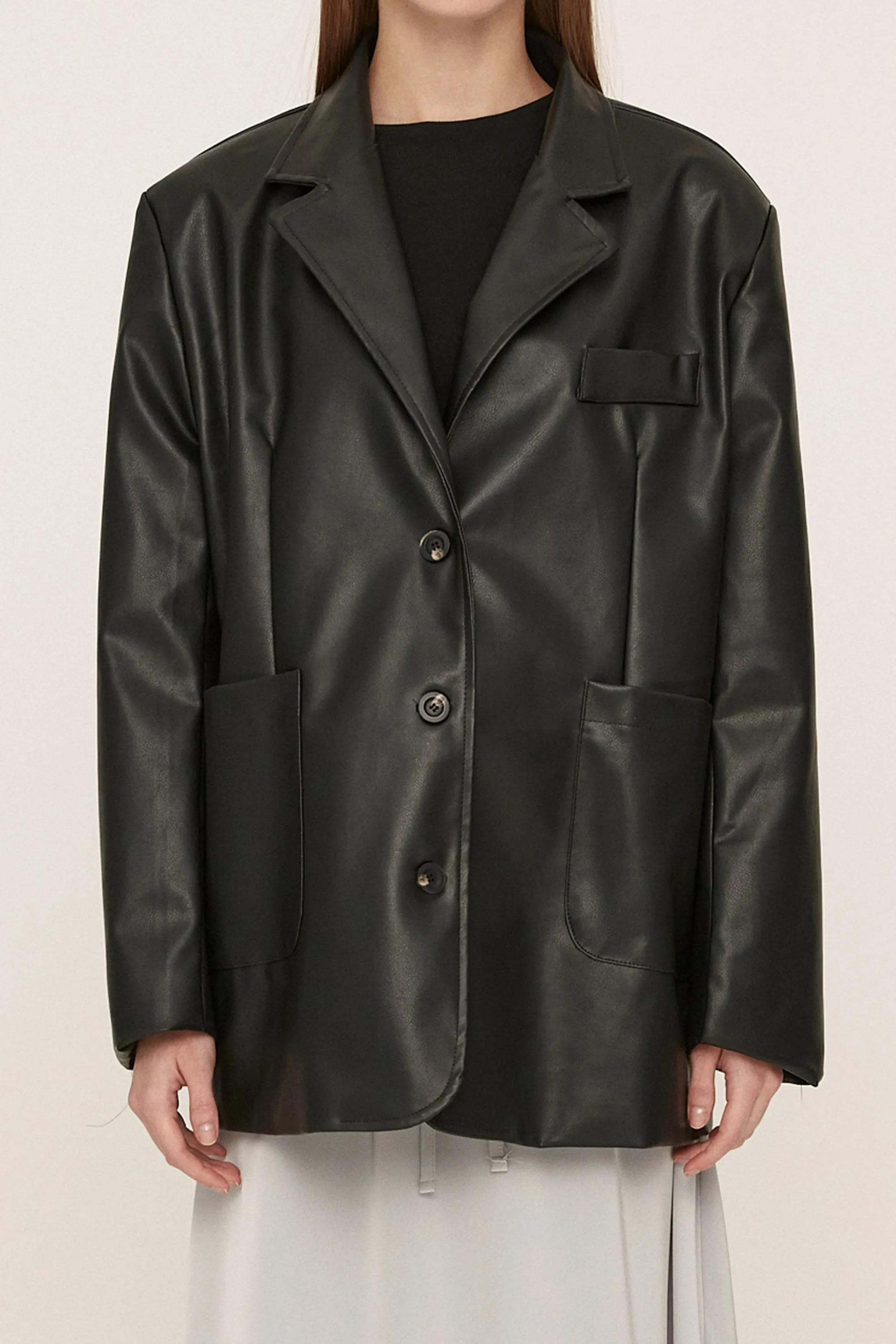 Peyton Pleather Overfit Blazer
