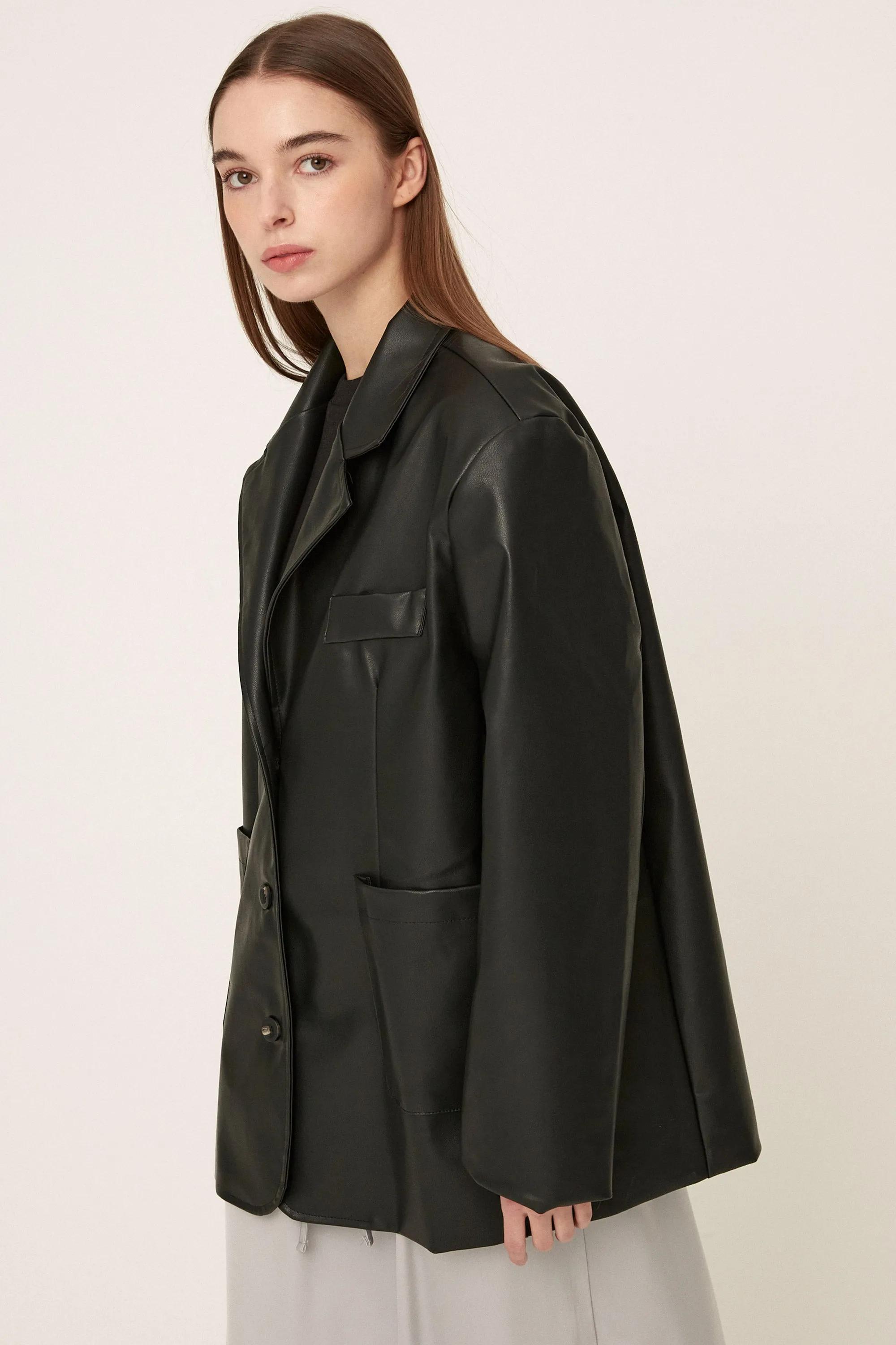 Peyton Pleather Overfit Blazer