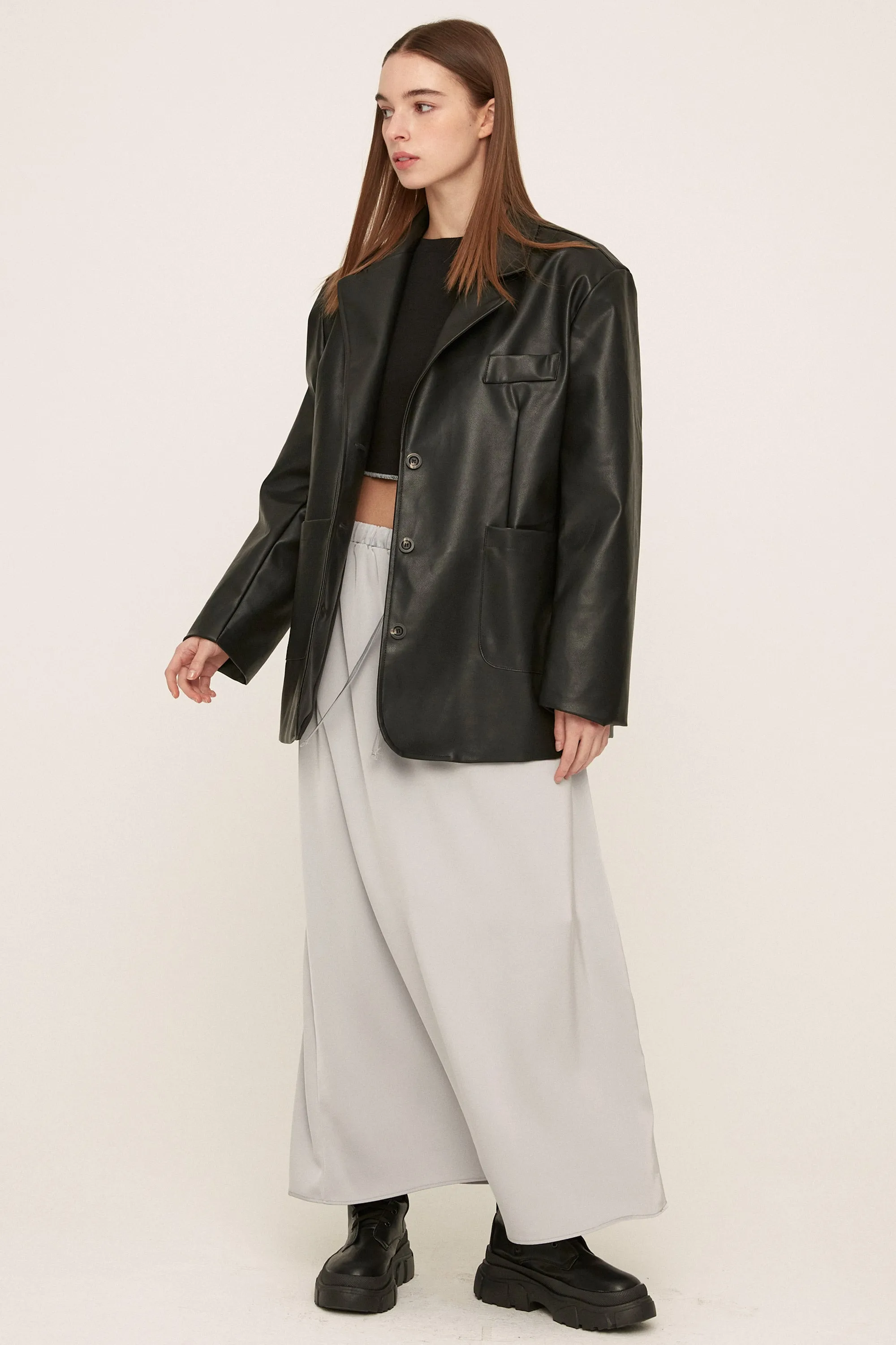 Peyton Pleather Overfit Blazer