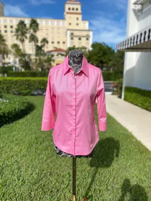 Pink and White Button Down Blouse