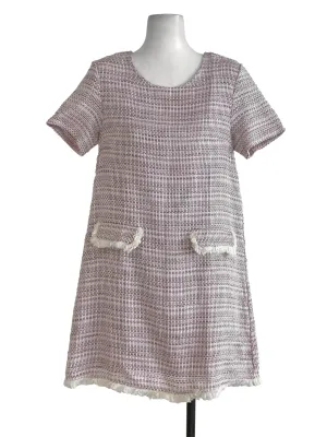 Pink Tweed Shift Dress