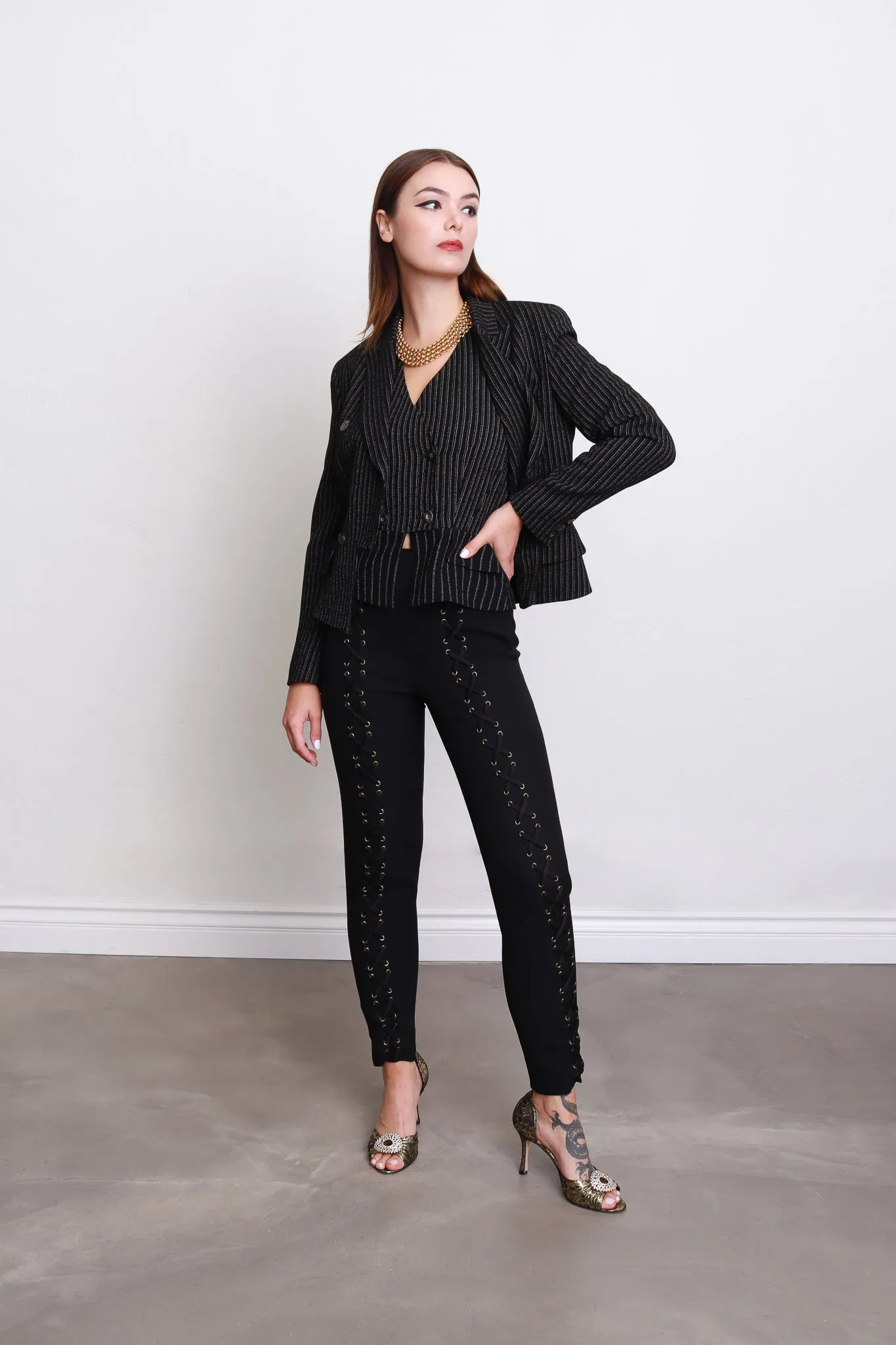 Pinstripe Blazer & Waistcoat Set