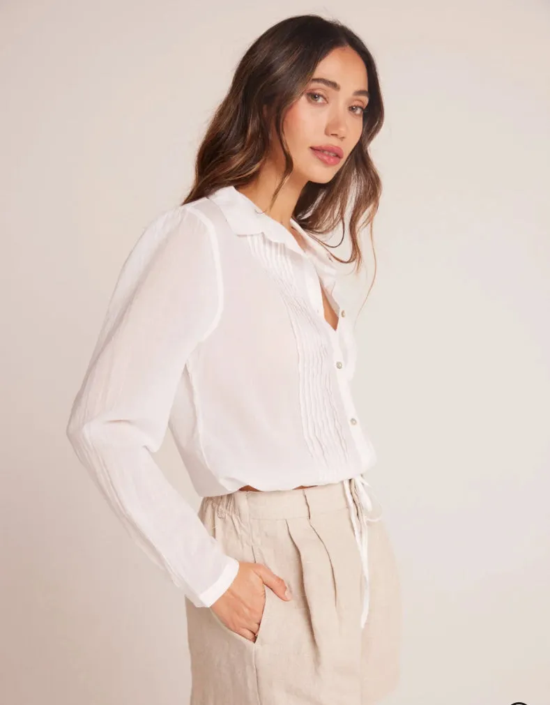 Pintuck Crop Button Down