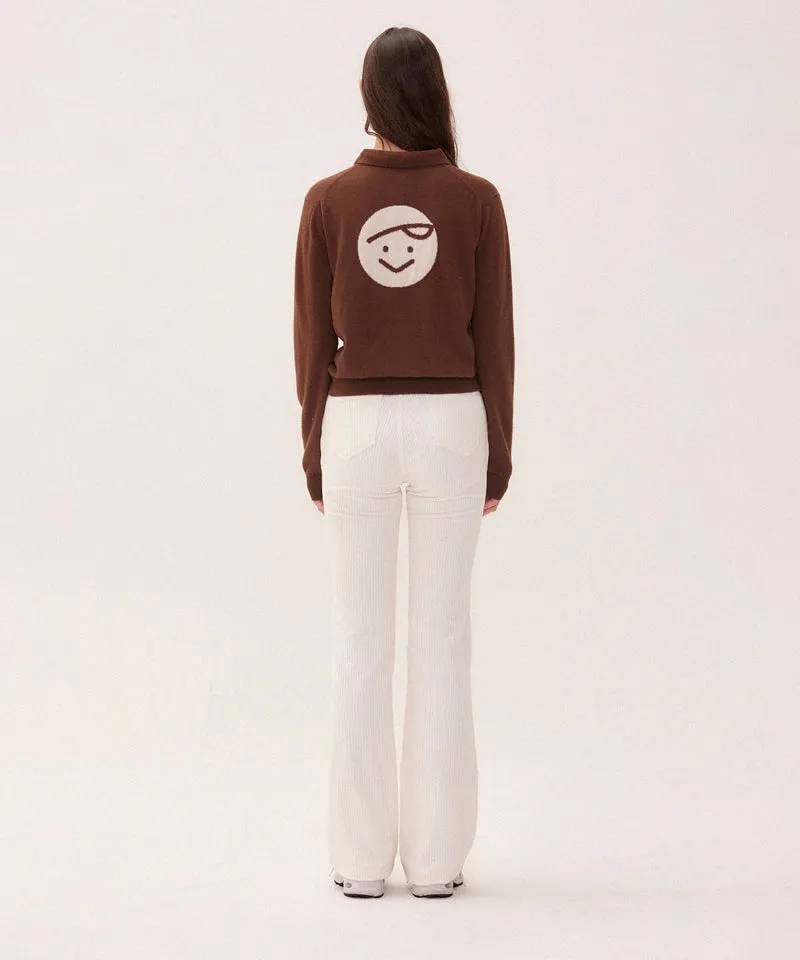 PIV'VEE Corduroy Bootcut Pants - Cloud White