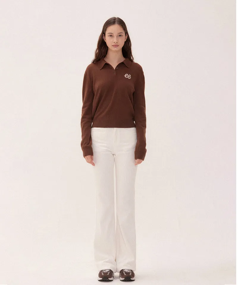 PIV'VEE Corduroy Bootcut Pants - Cloud White