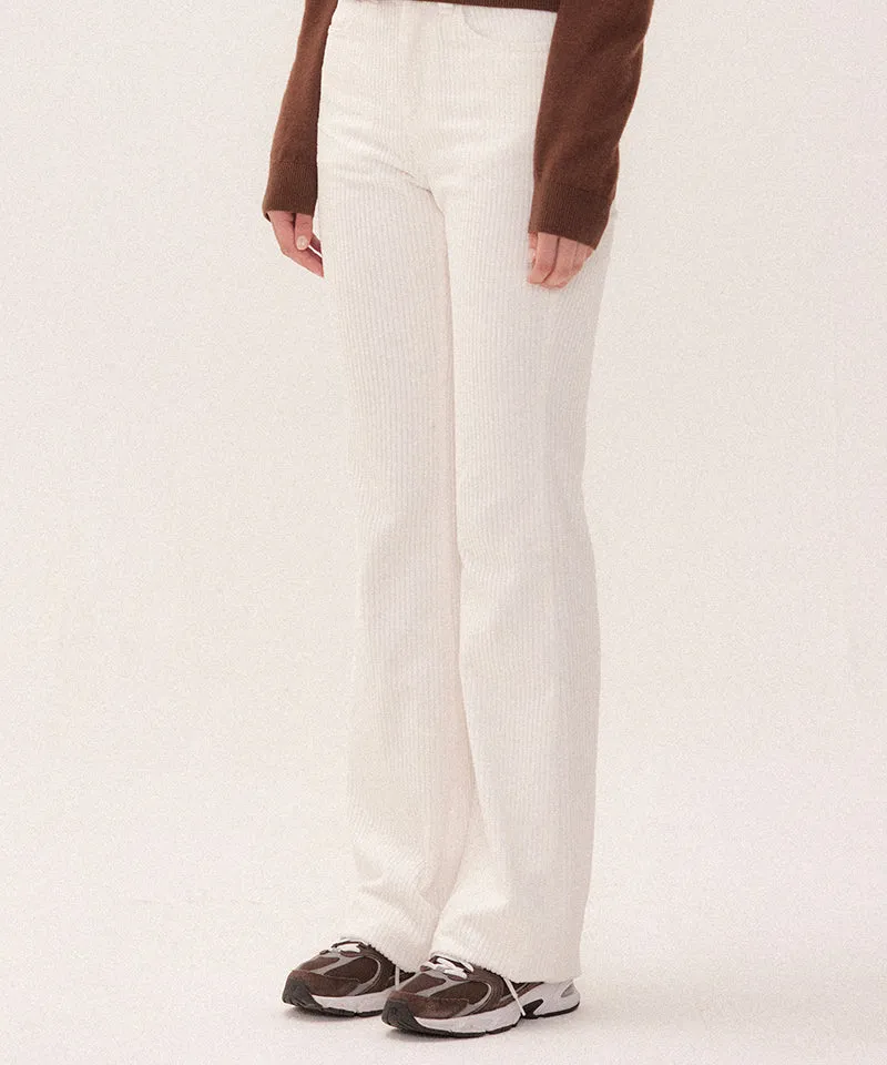 PIV'VEE Corduroy Bootcut Pants - Cloud White