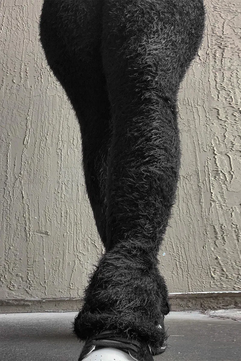 PJ0513 Fuzzy Knitted Long Pants