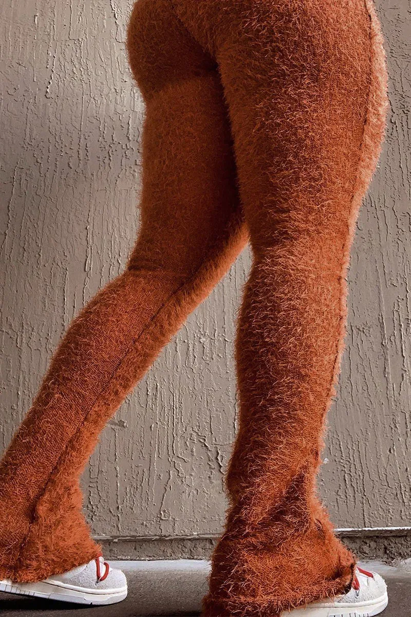 PJ0513 Fuzzy Knitted Long Pants