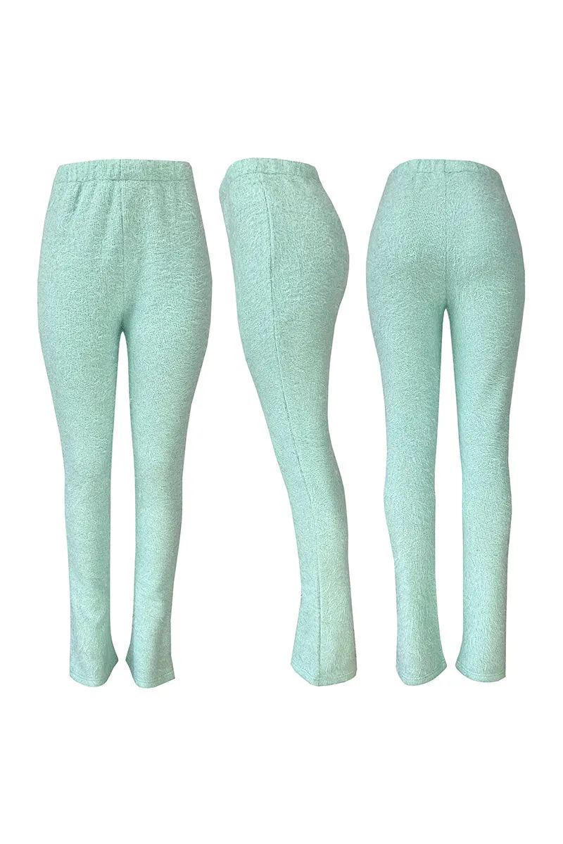PJ0513 Fuzzy Knitted Long Pants
