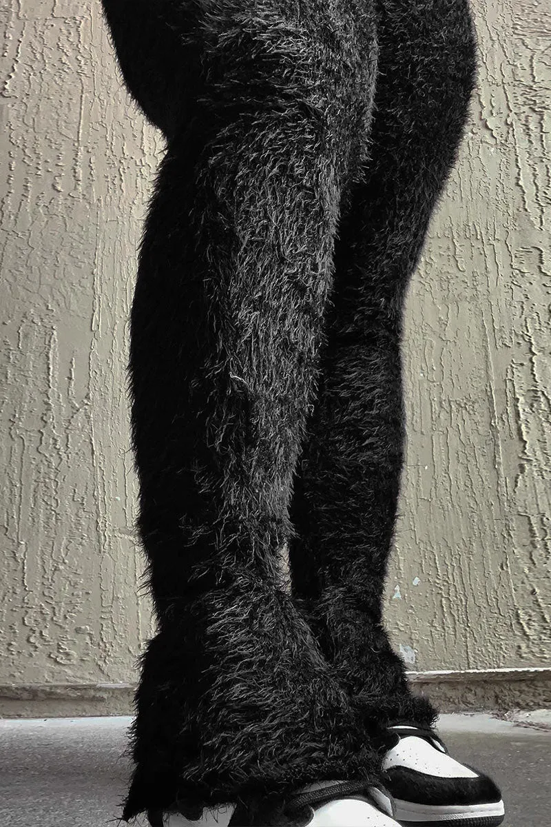 PJ0513 Fuzzy Knitted Long Pants