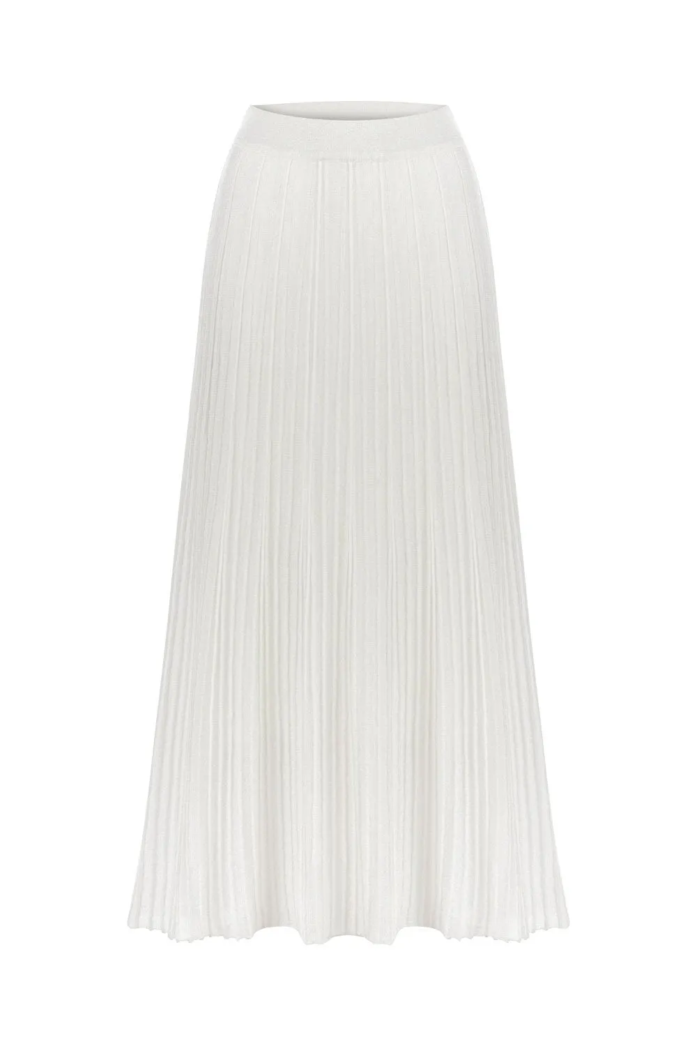 PLEADED LUREX WHITE SKIRT