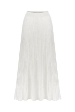 PLEADED LUREX WHITE SKIRT
