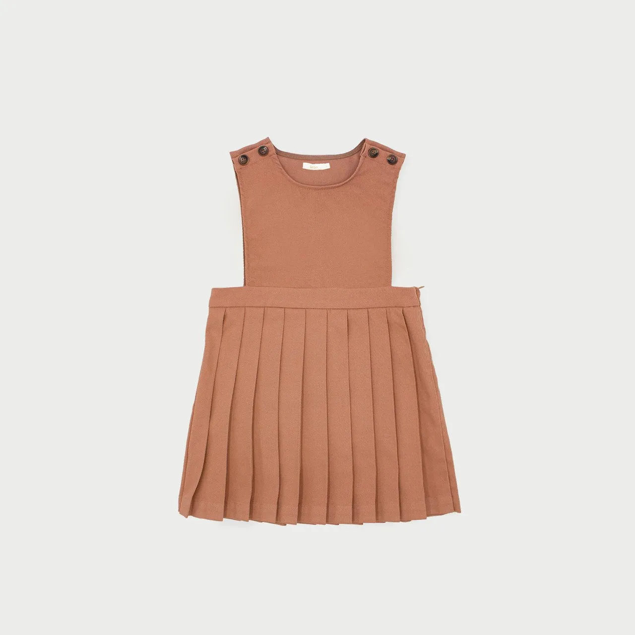 Pleated Dress, Caramel Brown