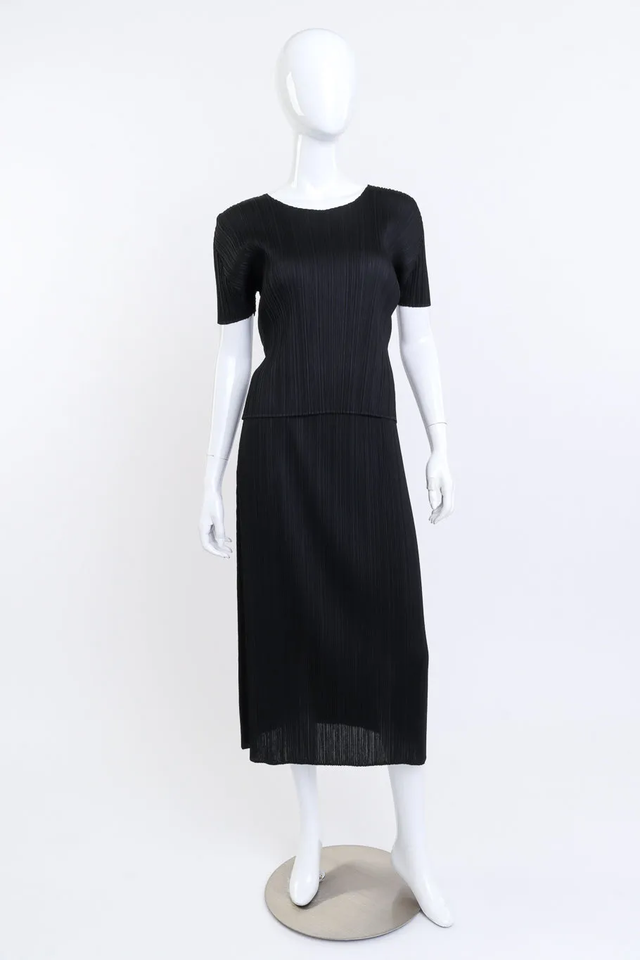 Pleated Short Sleeve Top & Skirt Set