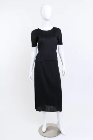 Pleated Short Sleeve Top & Skirt Set