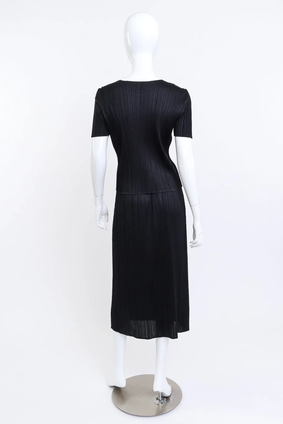 Pleated Short Sleeve Top & Skirt Set