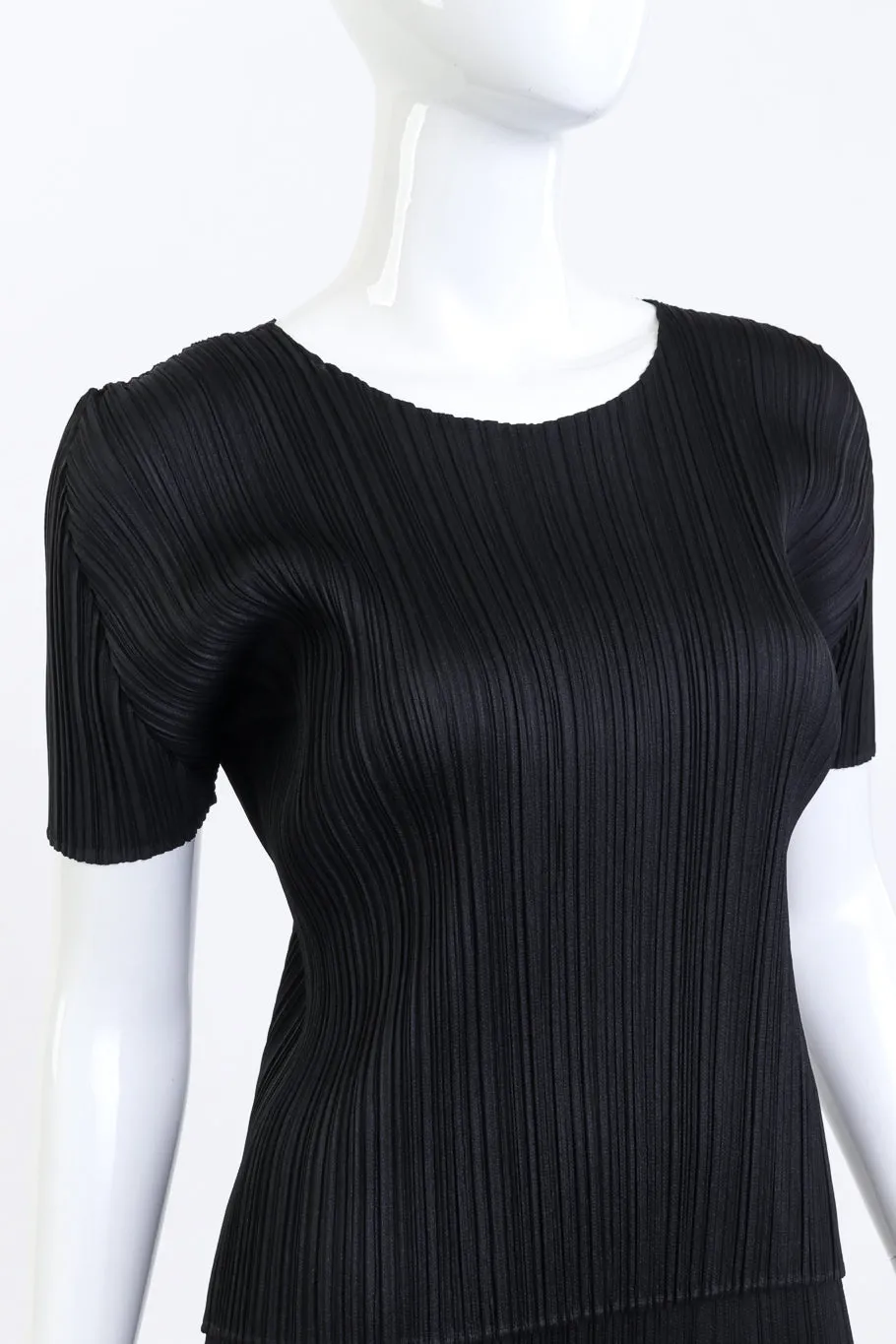 Pleated Short Sleeve Top & Skirt Set