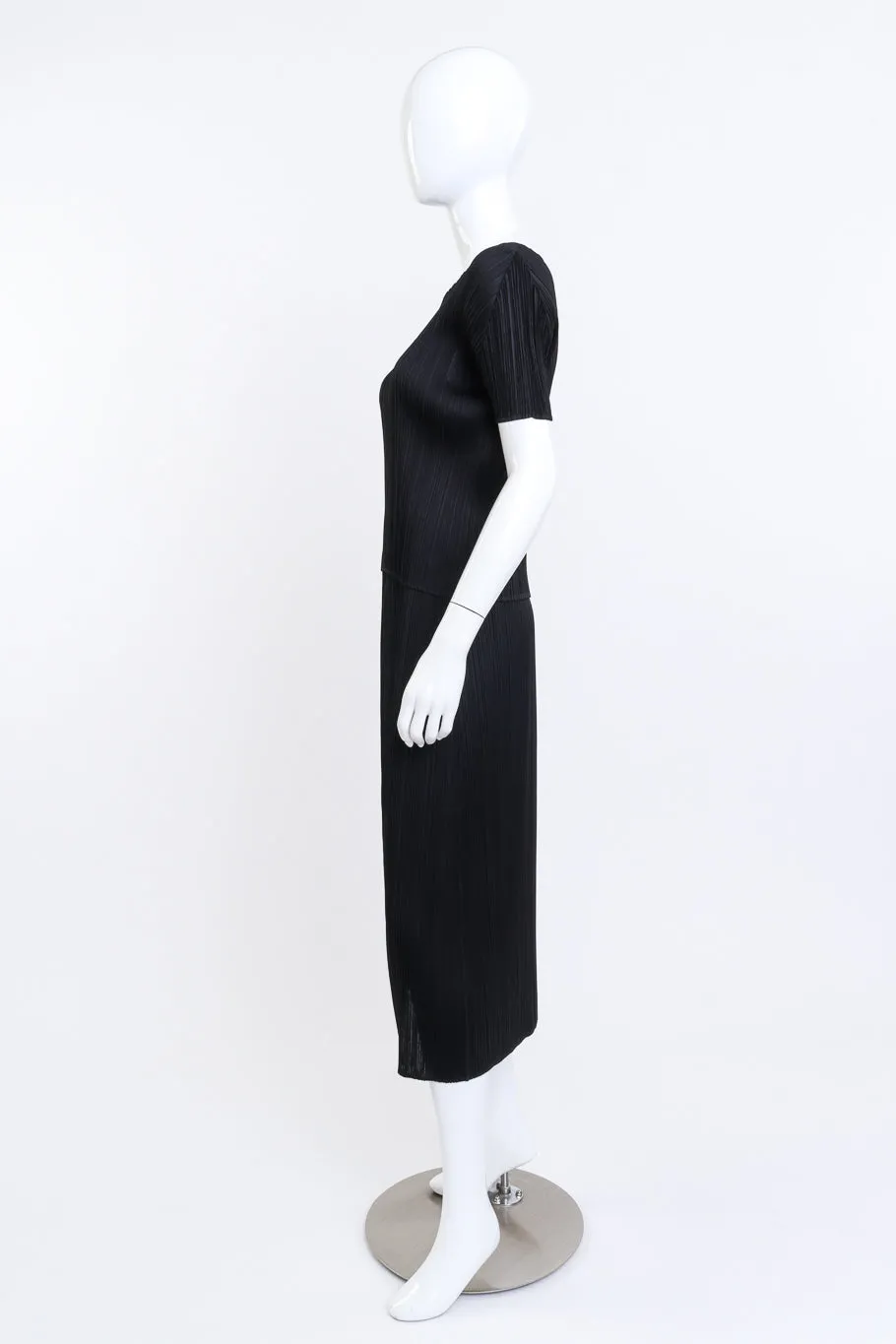 Pleated Short Sleeve Top & Skirt Set