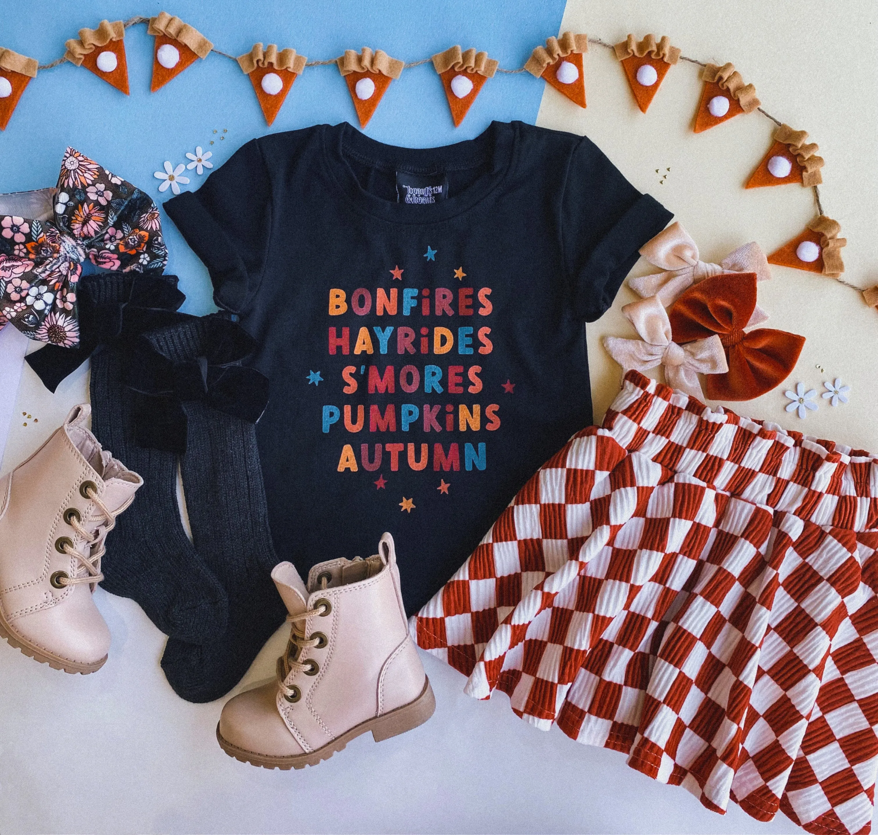 pleated skirt - rust checker