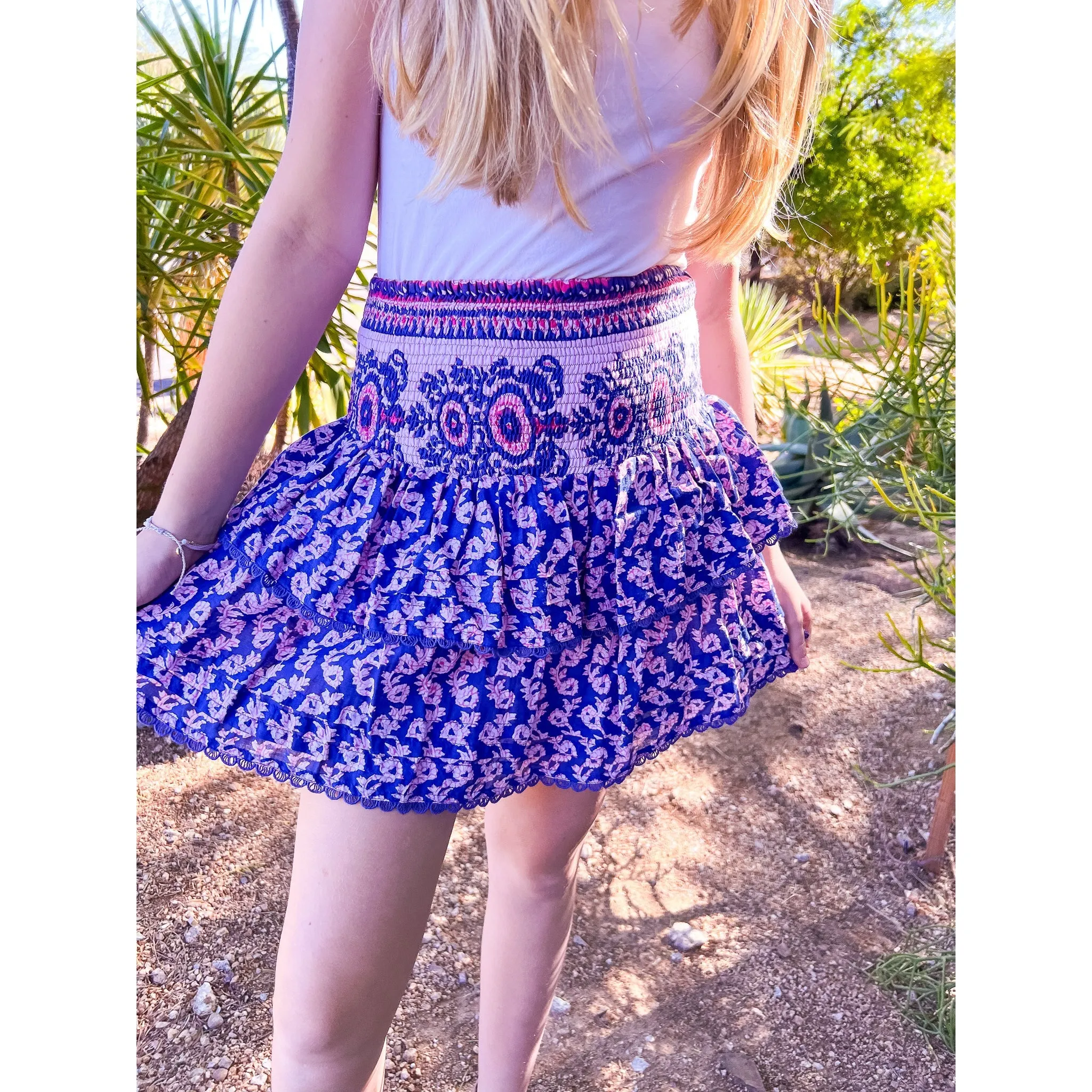 Pleated Smocked Skirt