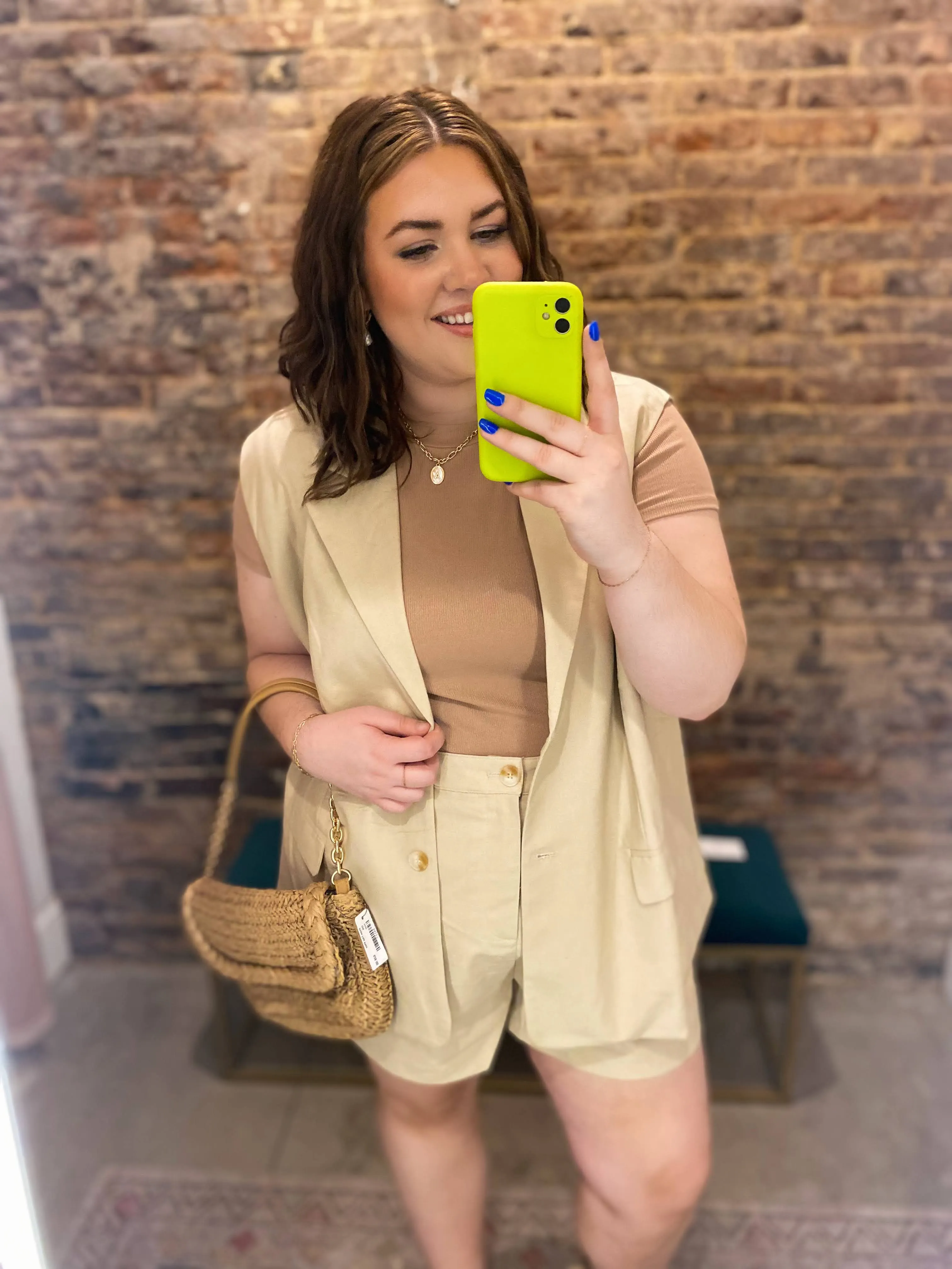 Plus Oversized Blazer and Short Set.