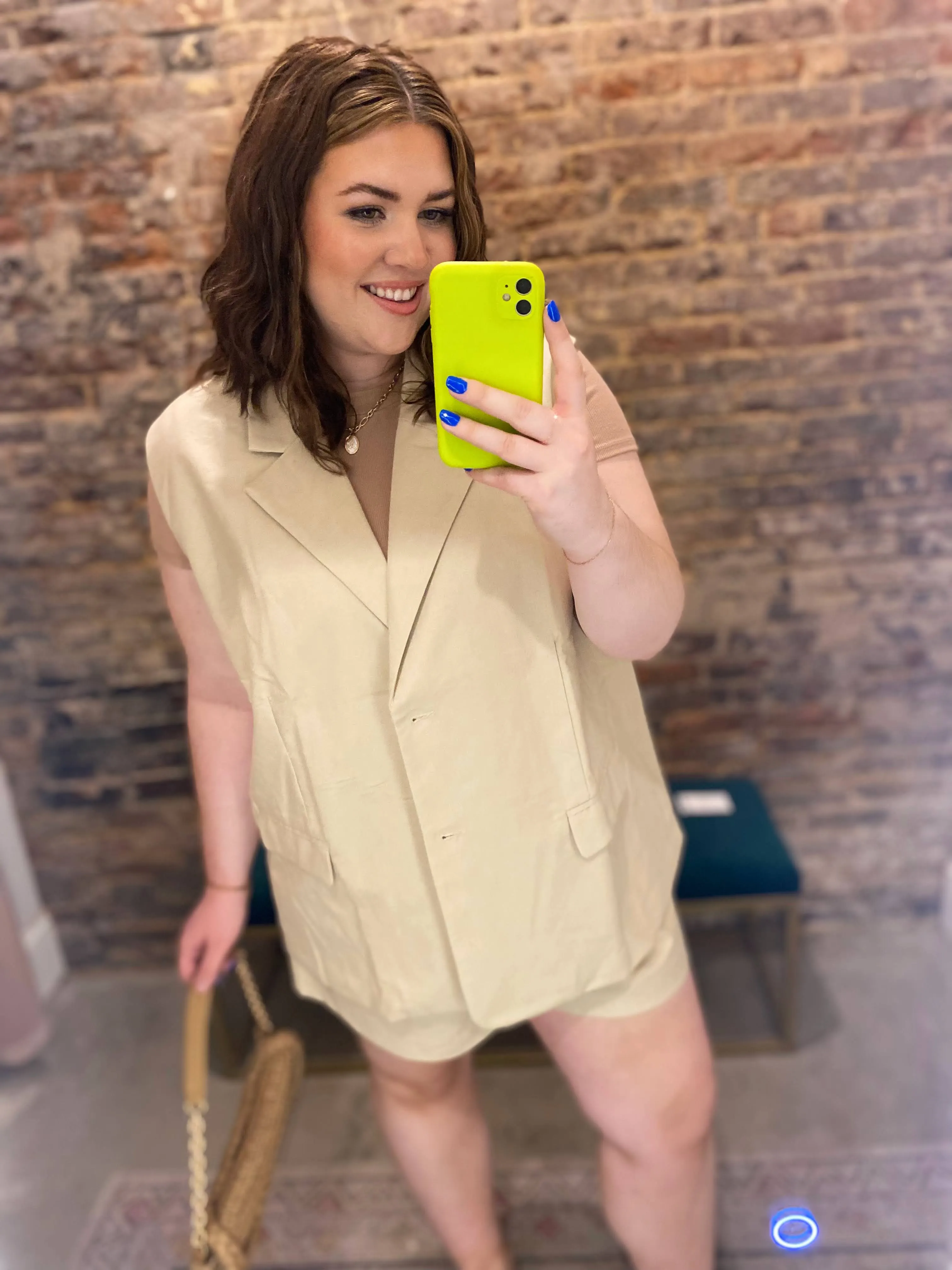 Plus Oversized Blazer and Short Set.