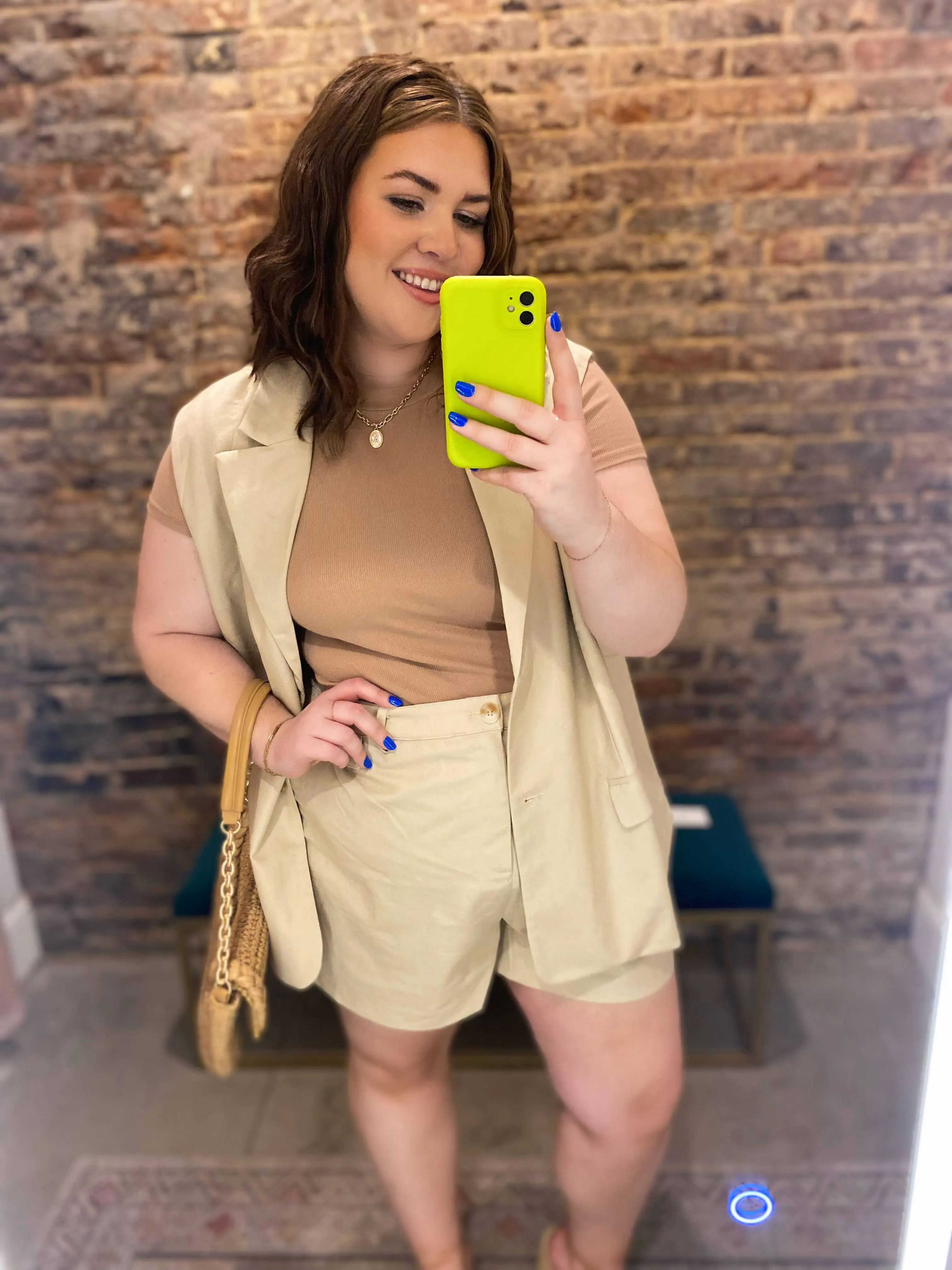 Plus Oversized Blazer and Short Set.