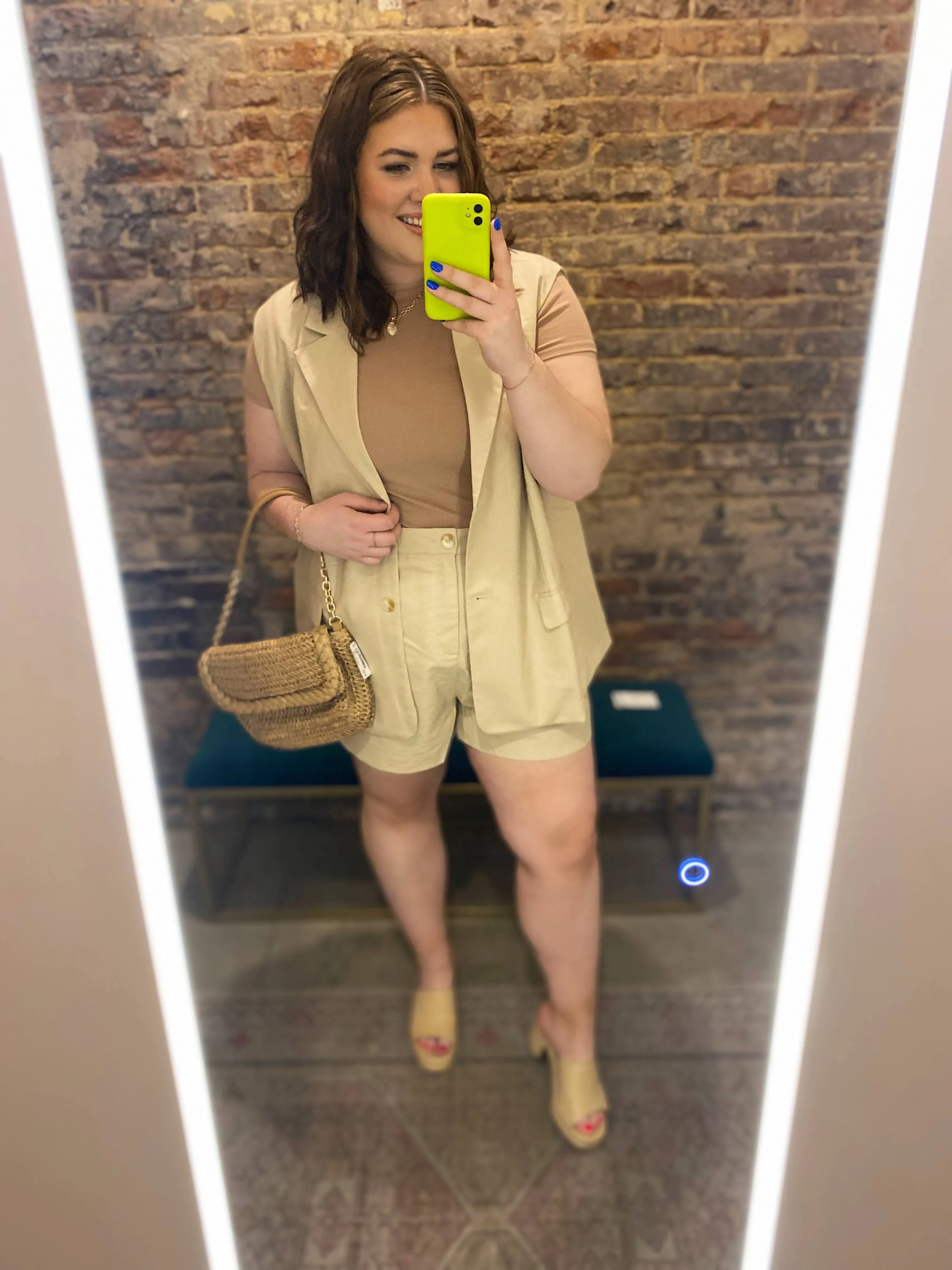 Plus Oversized Blazer and Short Set.