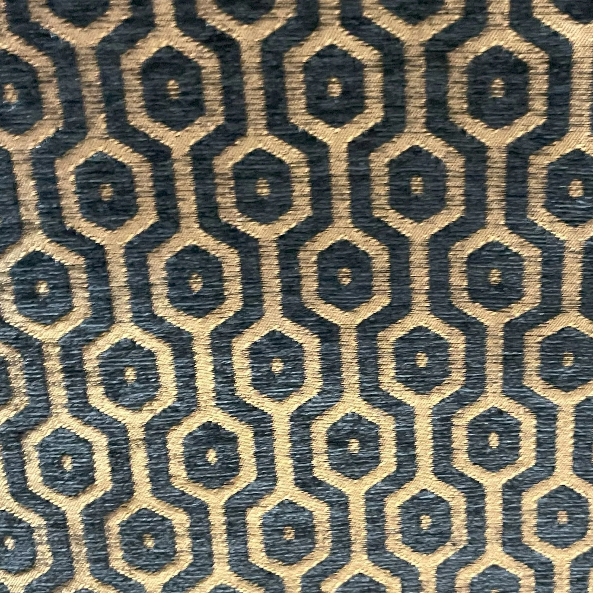 Plutus Geometric Honeycomb Geometric Gold Green Velvet Luxury Throw Pillow
