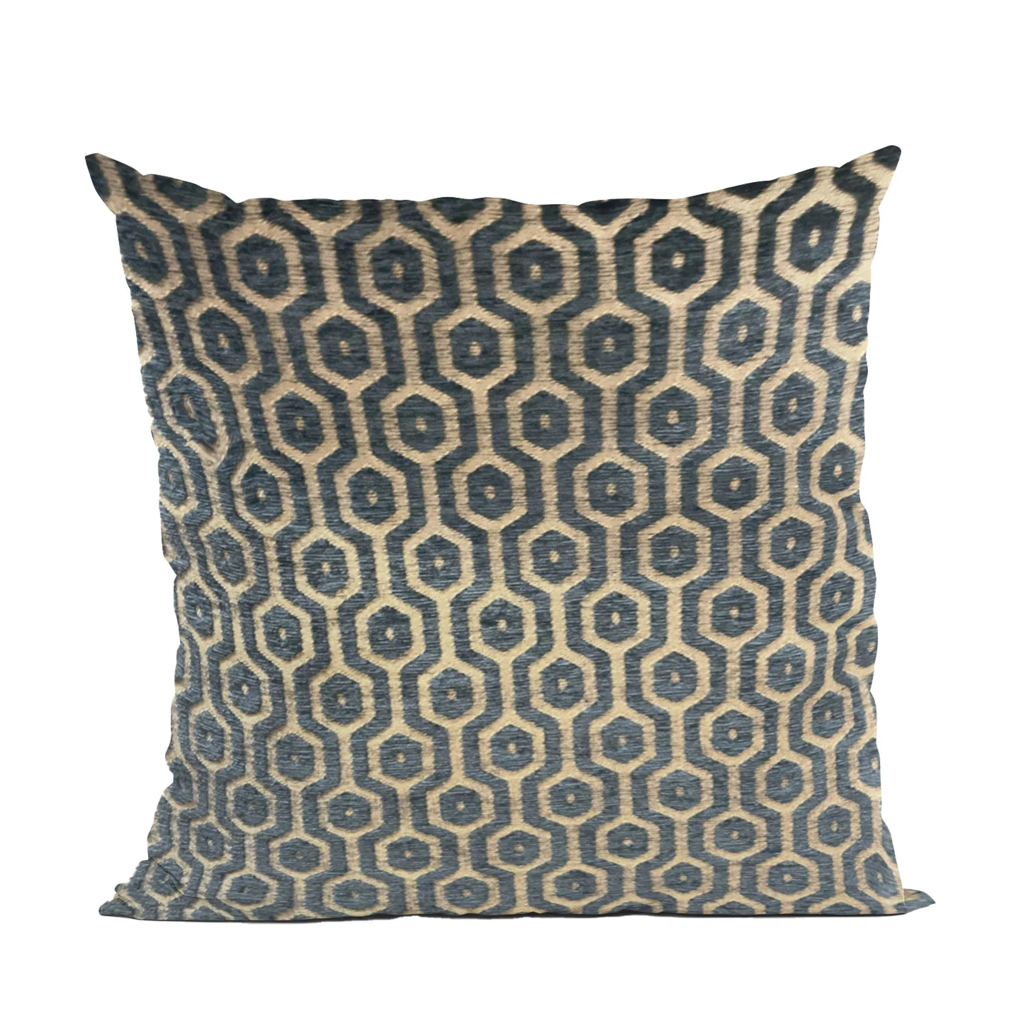Plutus Geometric Honeycomb Geometric Gold Green Velvet Luxury Throw Pillow