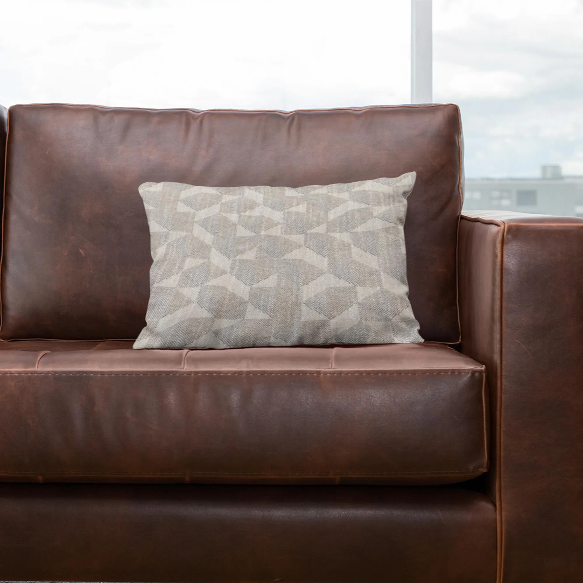 Plutus Gray Beige Sable Sand Dune Diamonds Luxury Throw Pillow